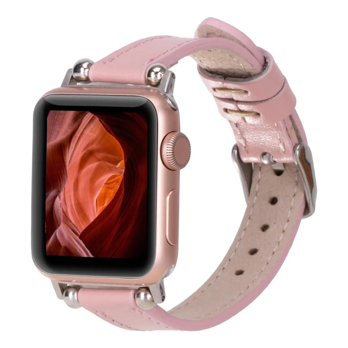 Pink Leather Ultra Slim Apple Watch Band