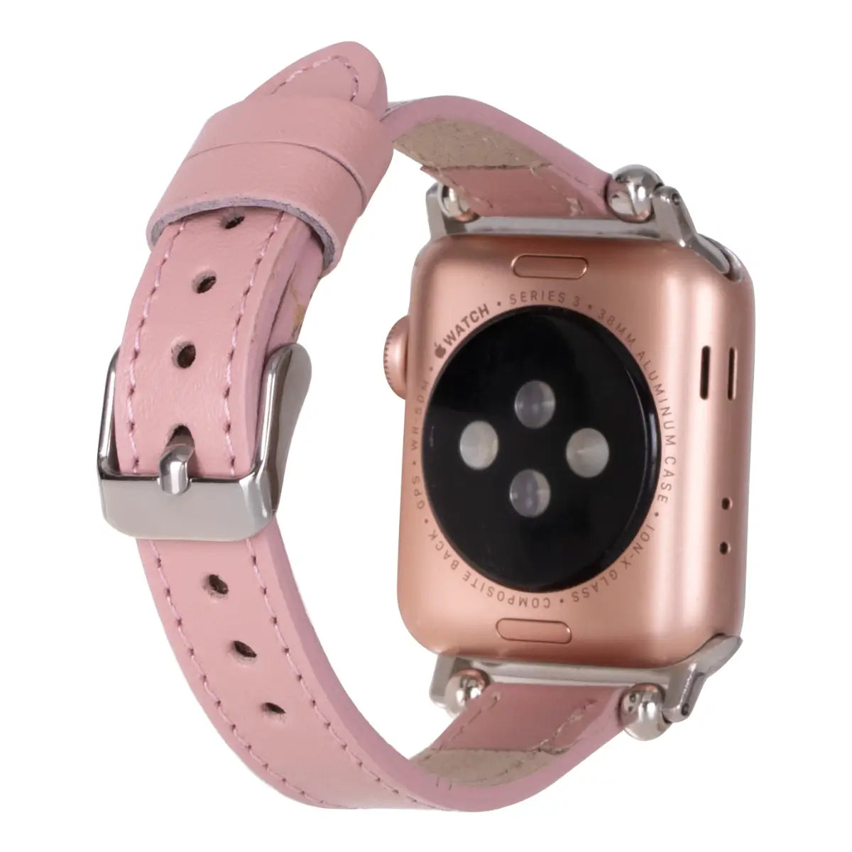 Pink Leather Ultra Slim Apple Watch Band