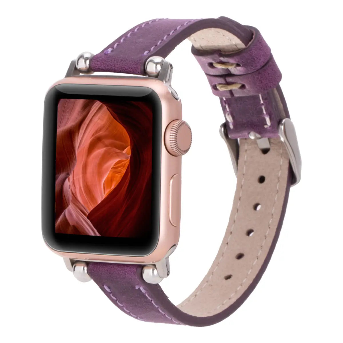 Purple Leather Ultra Slim Apple Watch Band