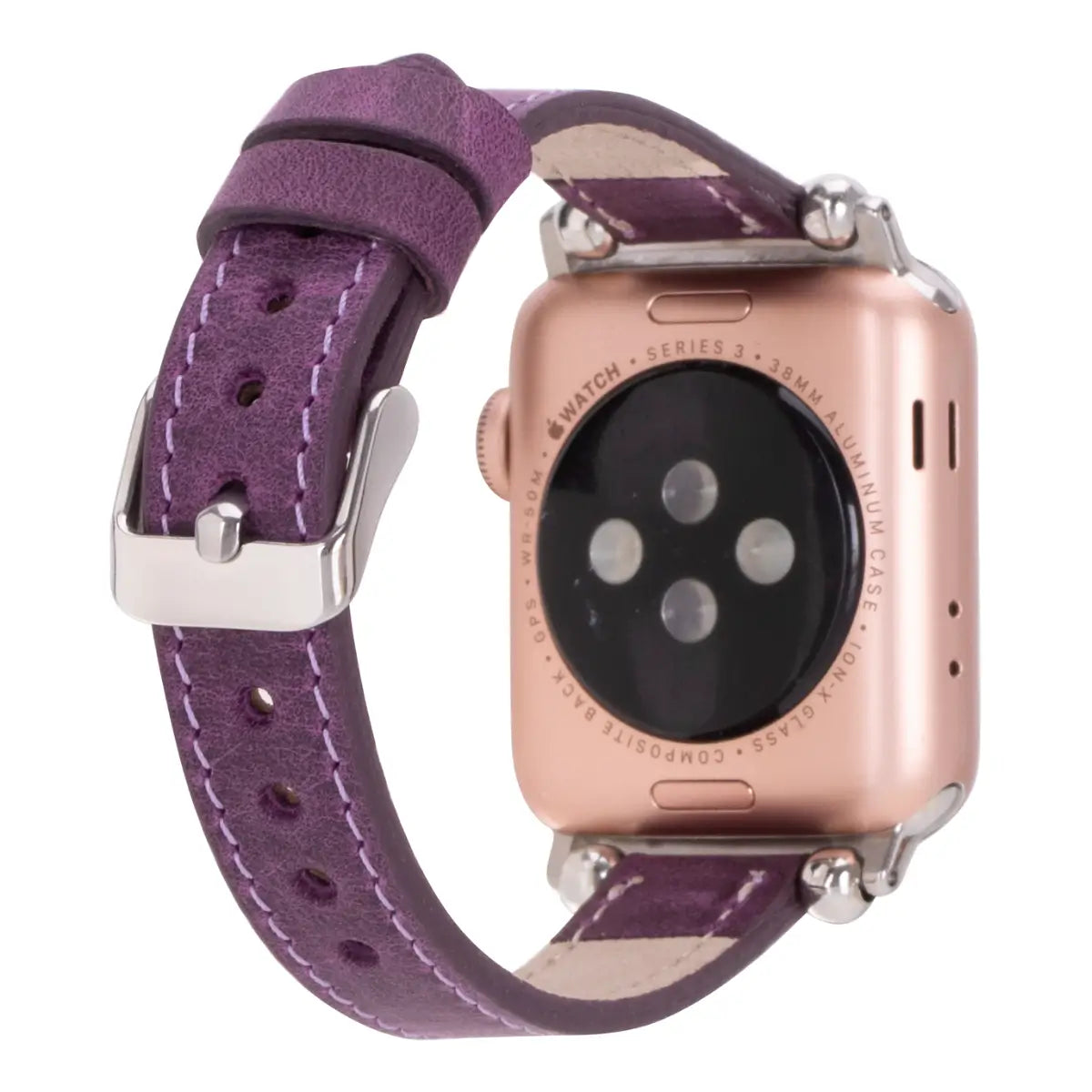 Purple Leather Ultra Slim Apple Watch Band