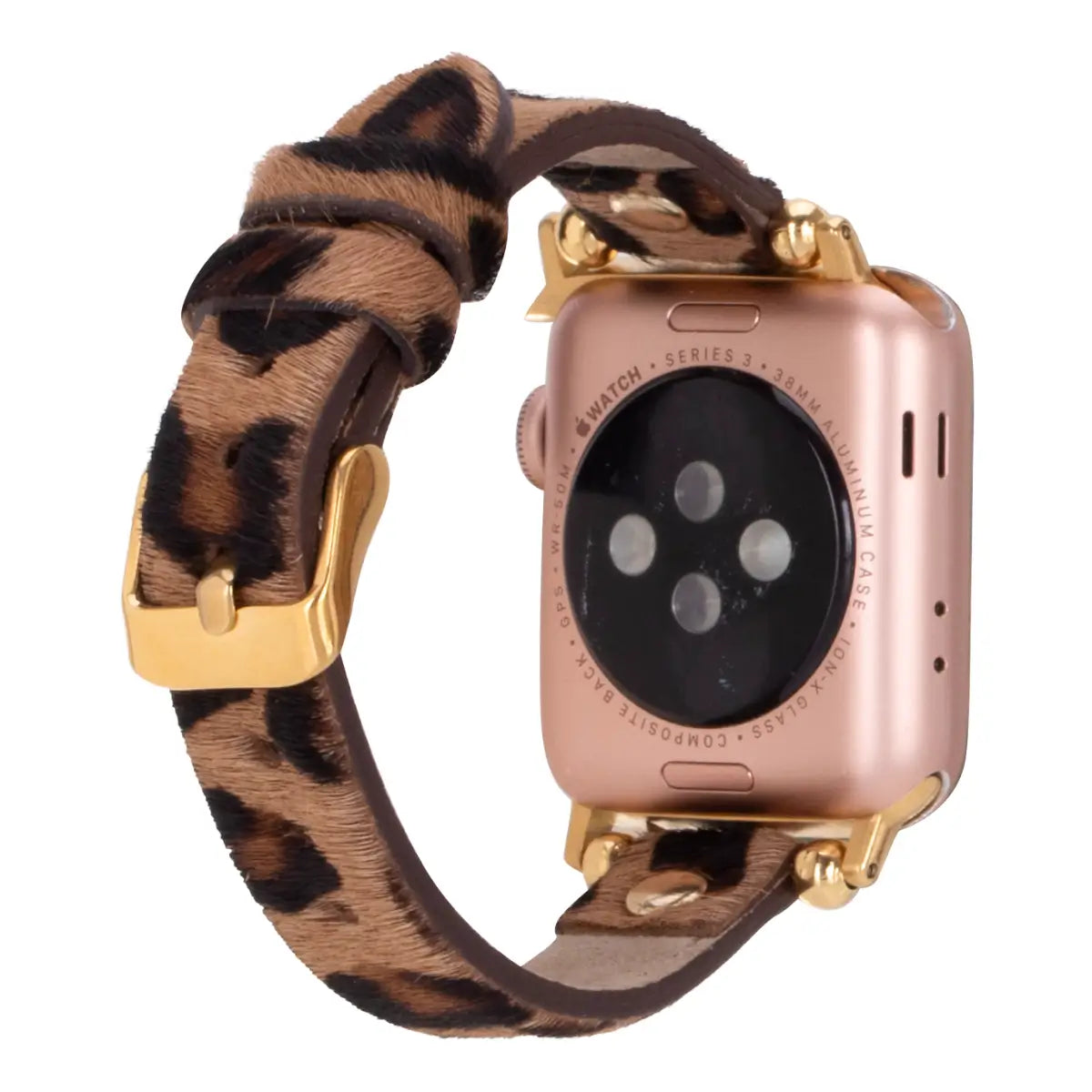 Leopard Pattern Leather Ultra Slim Apple Watch Band