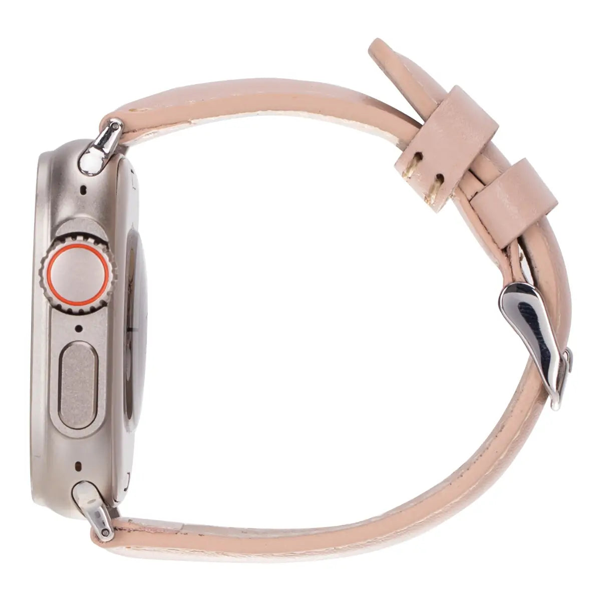 Nude Pink Leather Classic Apple Watch Band