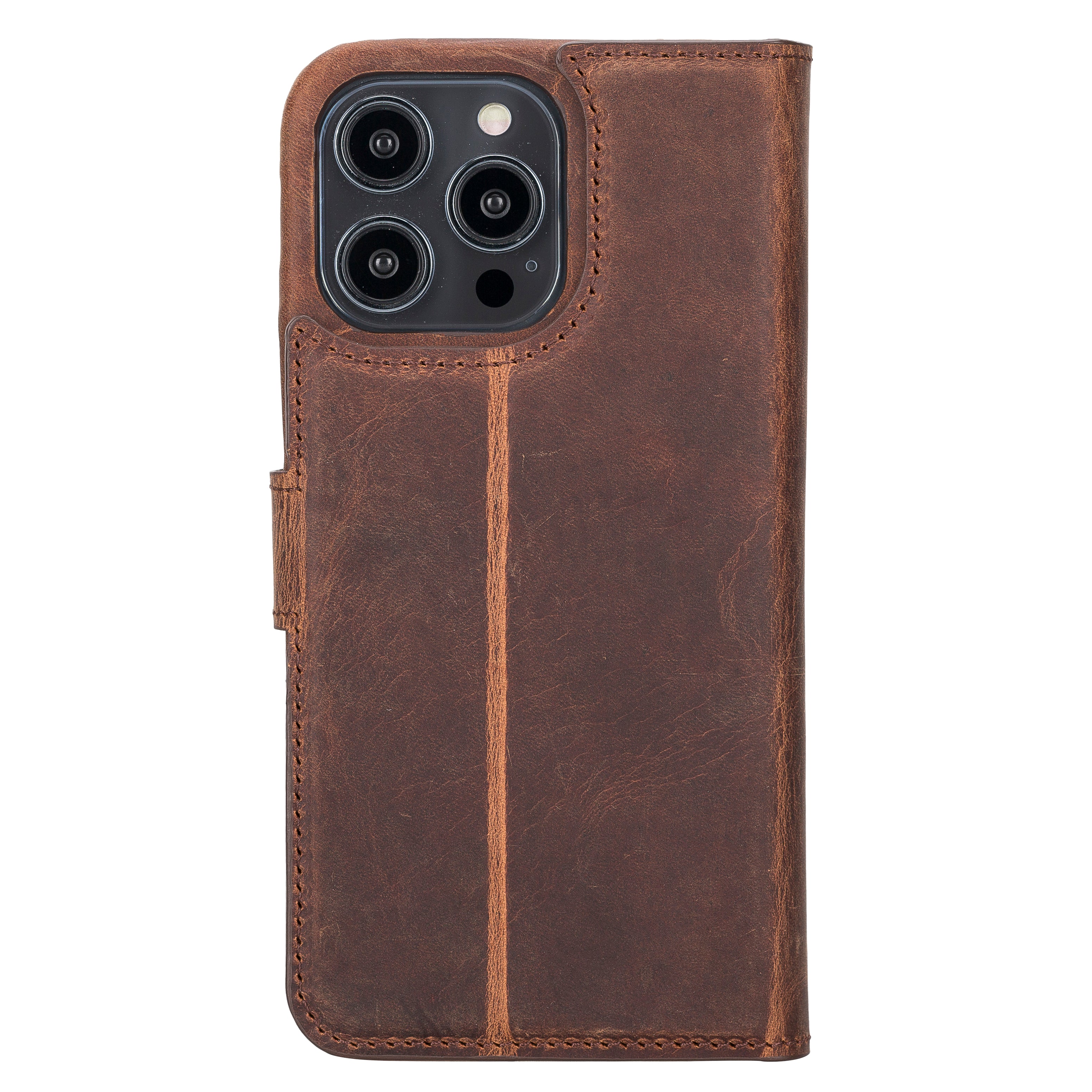 SaharaCase - Leather Folio Wallet Case for Apple iPhone 15 Pro Max - Brown