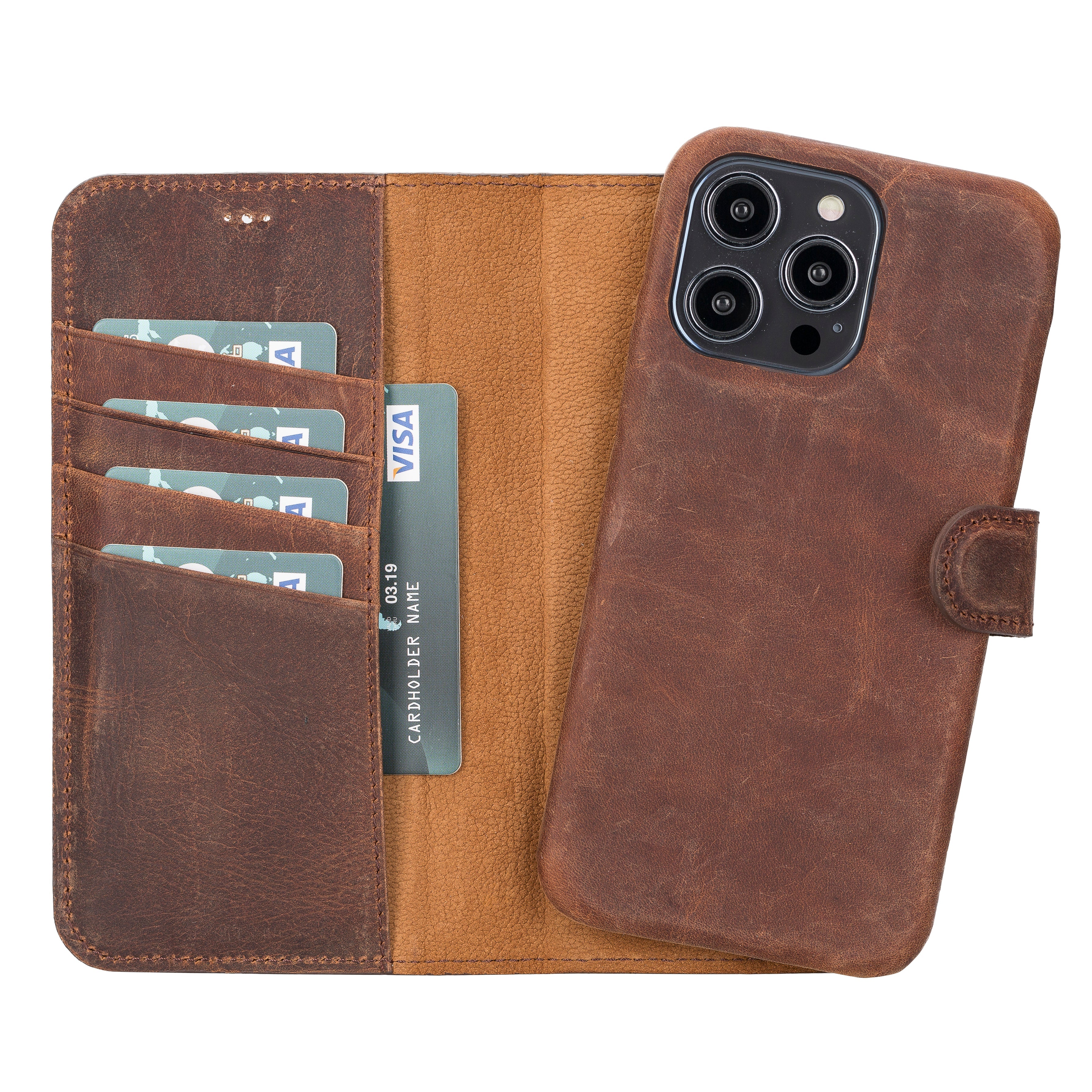 iPhone 15 Pro (6.1") Leather Wallet Case, Prestige