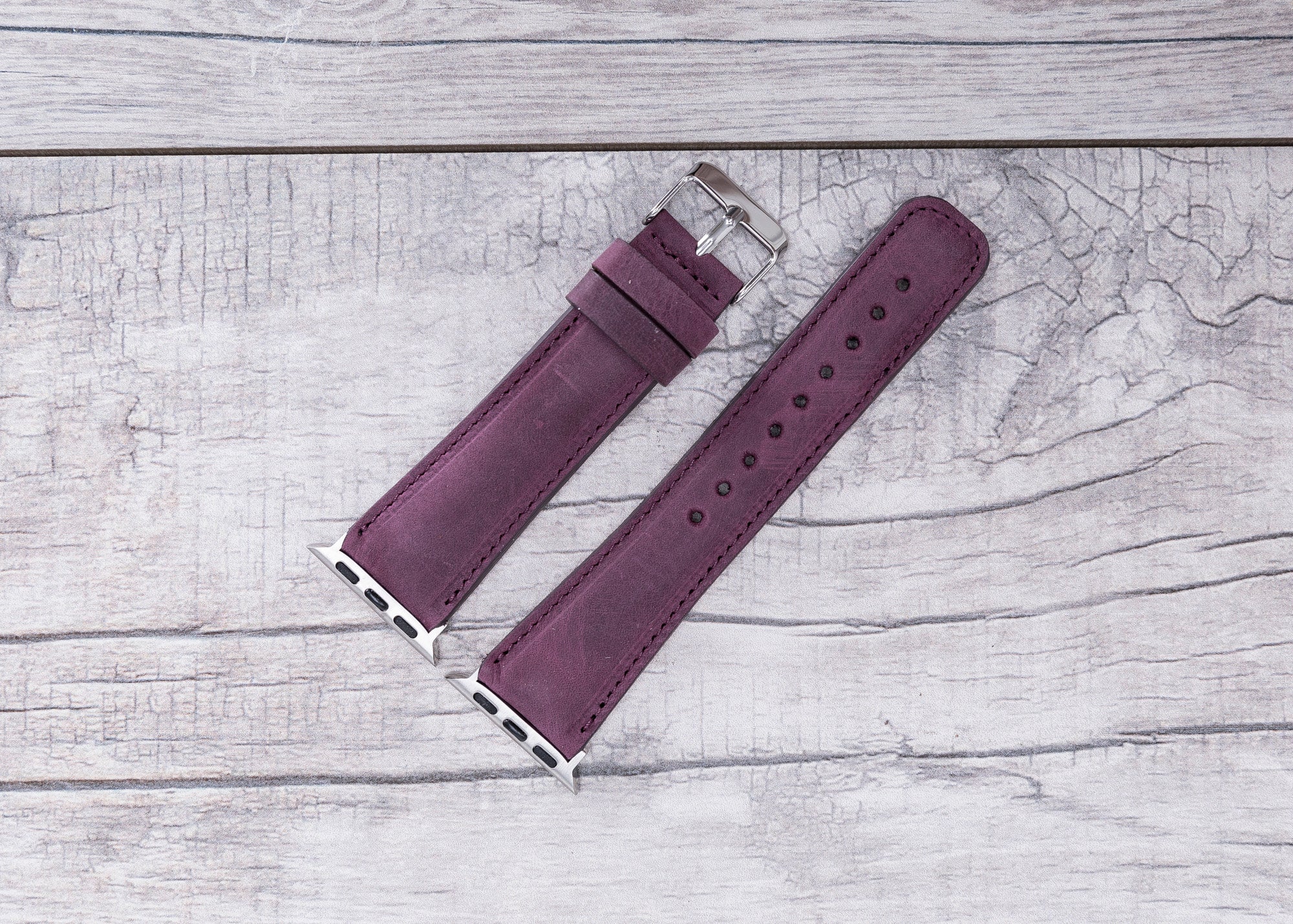 Purple Leather Classic Apple Watch Band