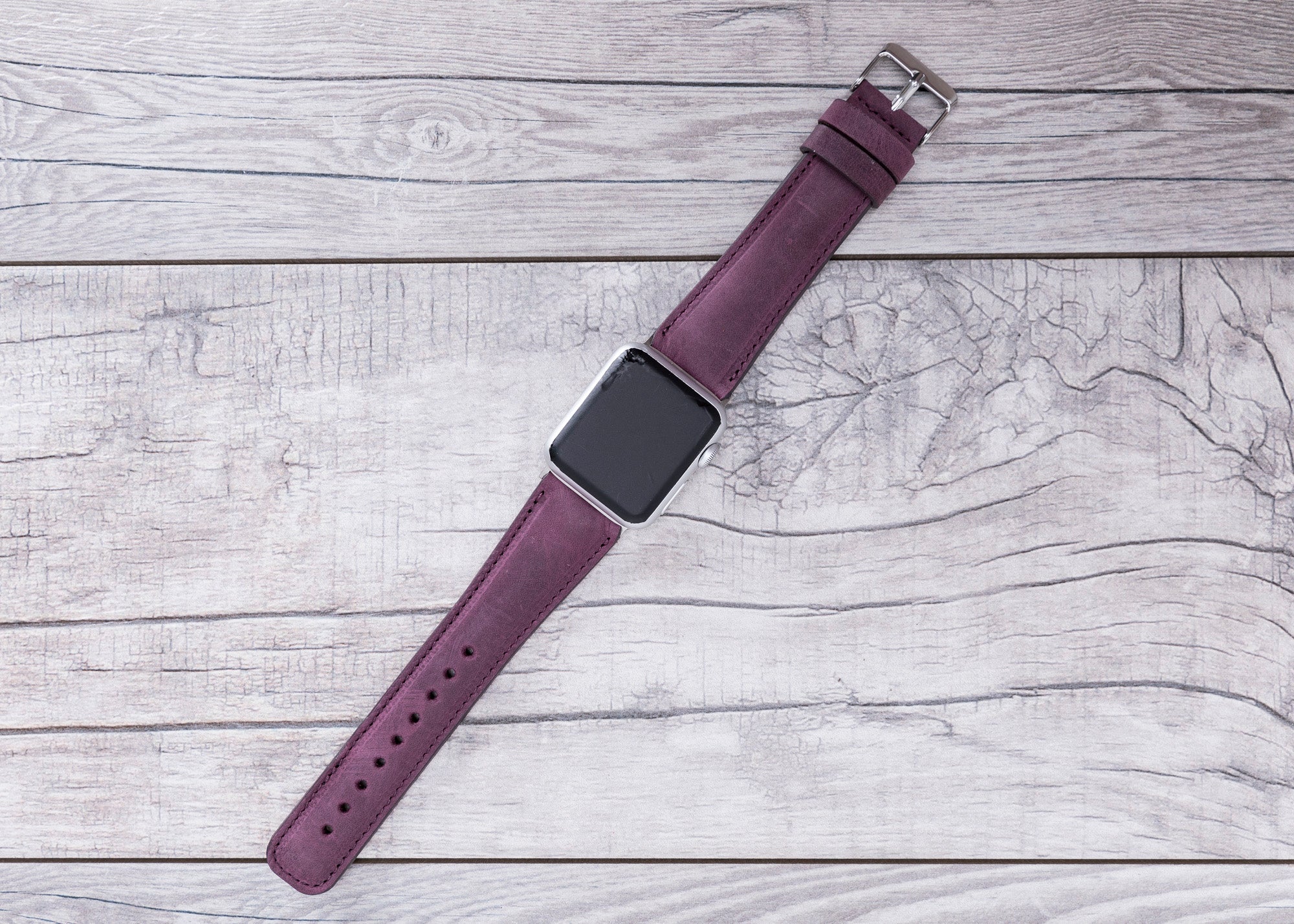 Purple Leather Classic Apple Watch Band