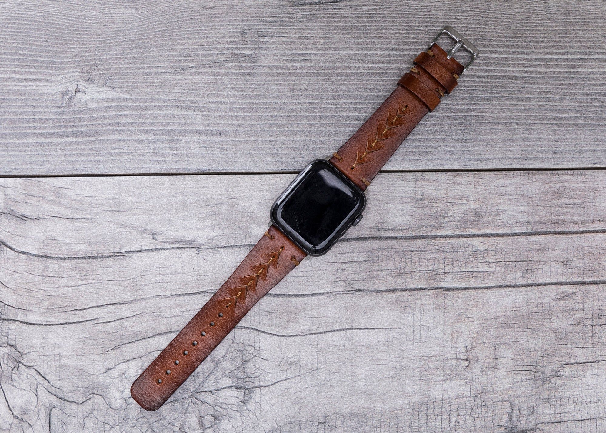 Brown Leather Sport Apple Watch Band (Boras)