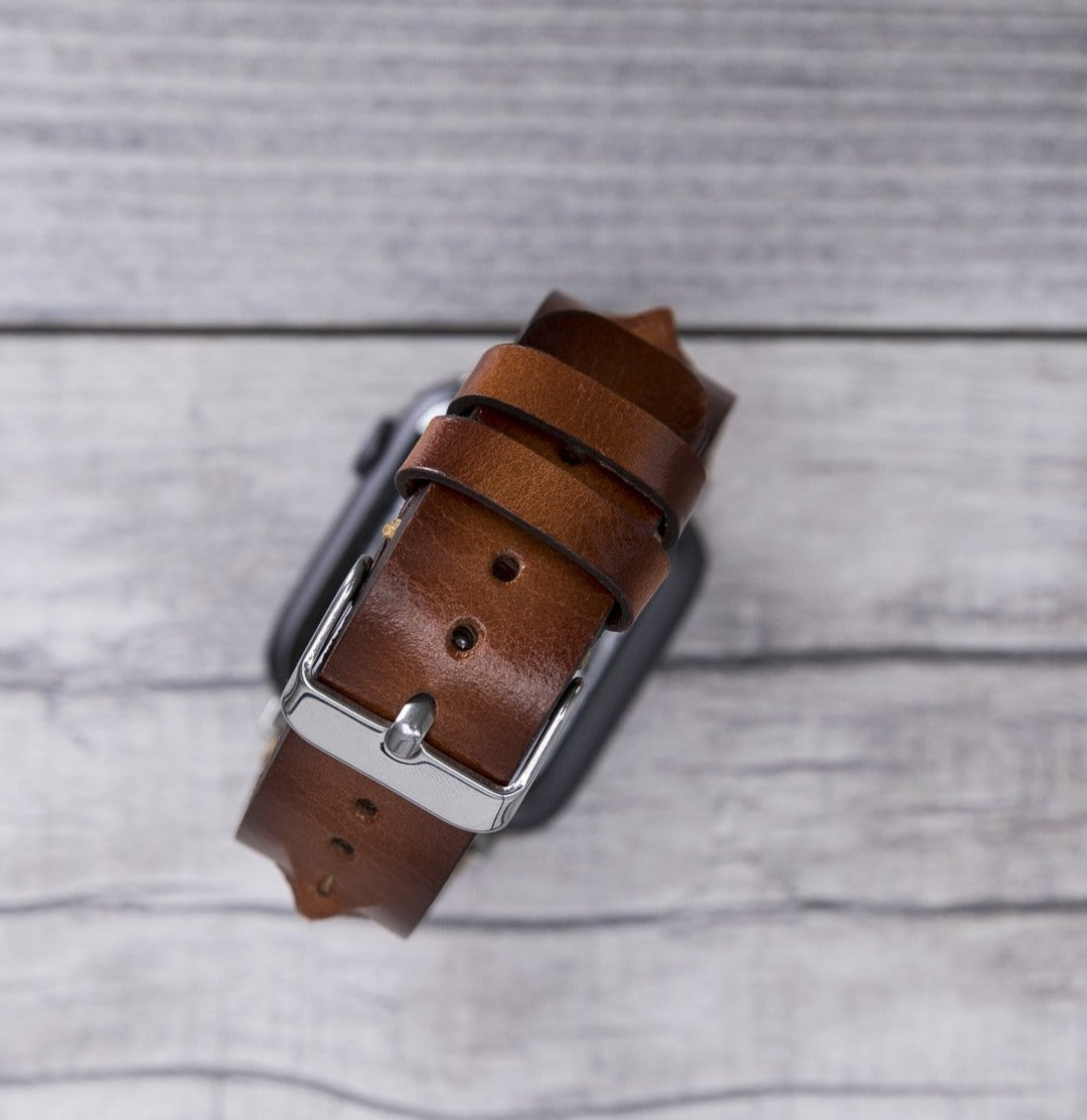 Brown Leather Sport Apple Watch Band (Boras)