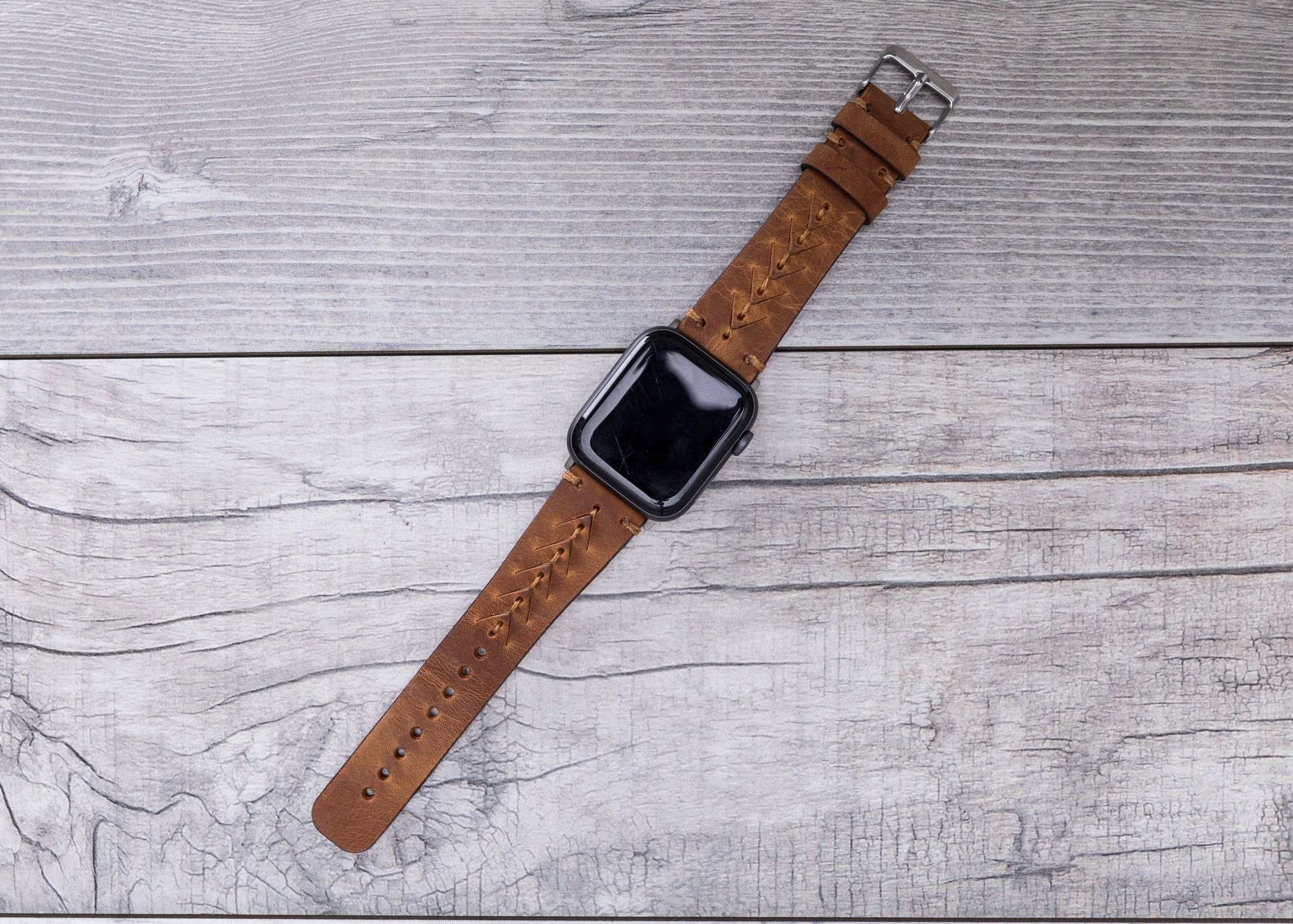 Camel Brown Leather Sport Apple Watch Band (Boras)