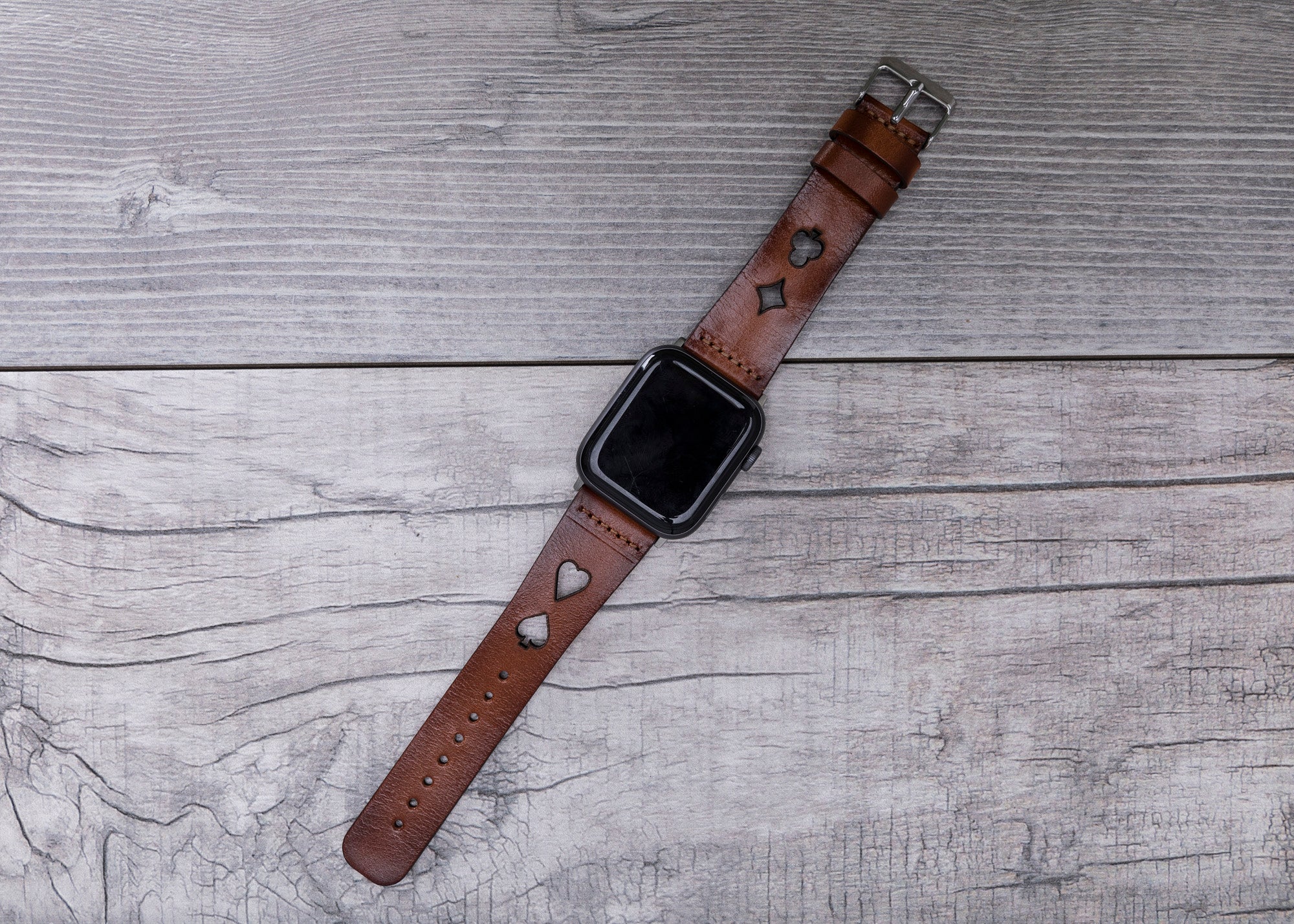 Brown Leather Sport Apple Watch Band (Avesta)