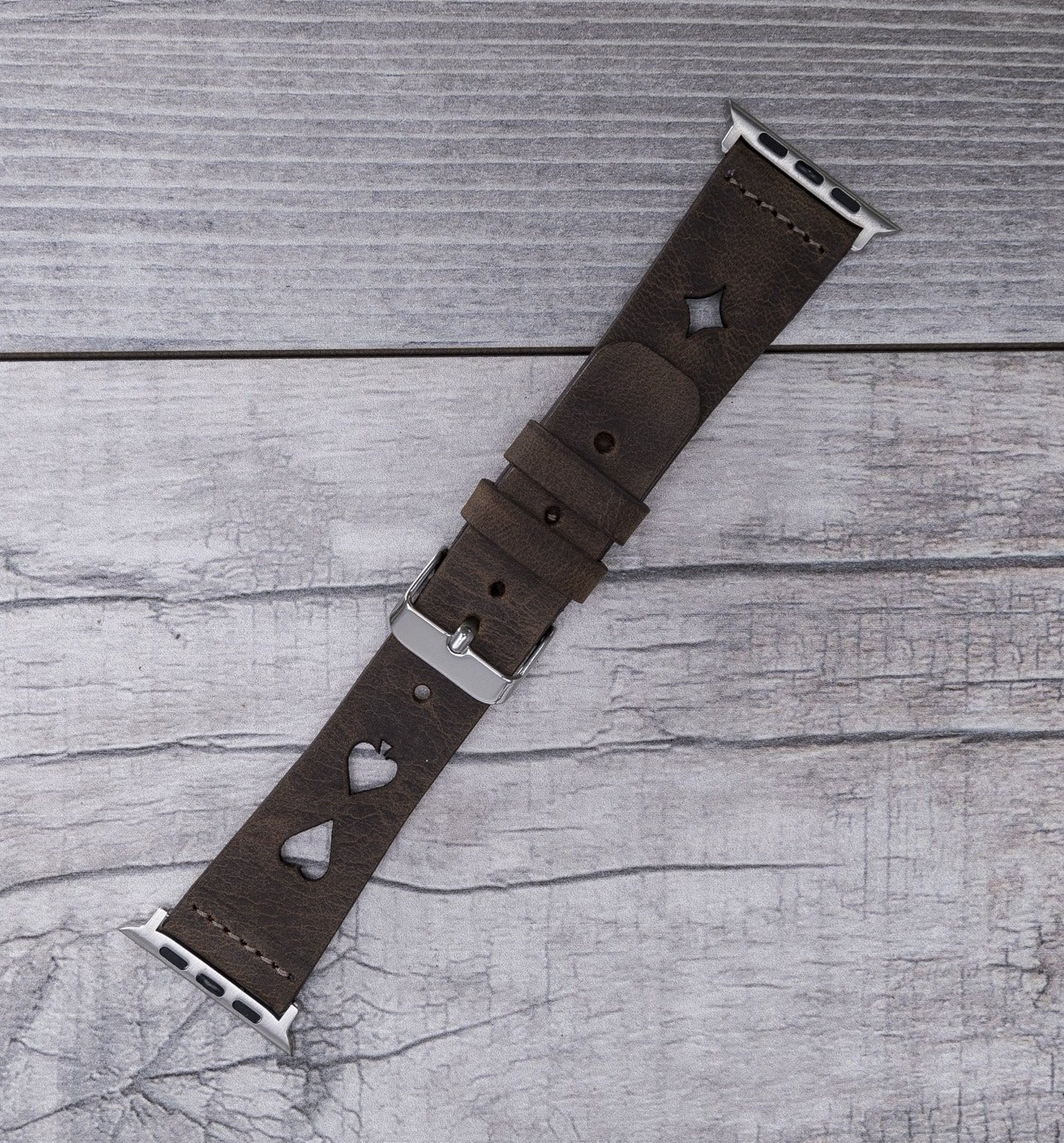 Dark Brown Leather Sport Apple Watch Band (Avesta)