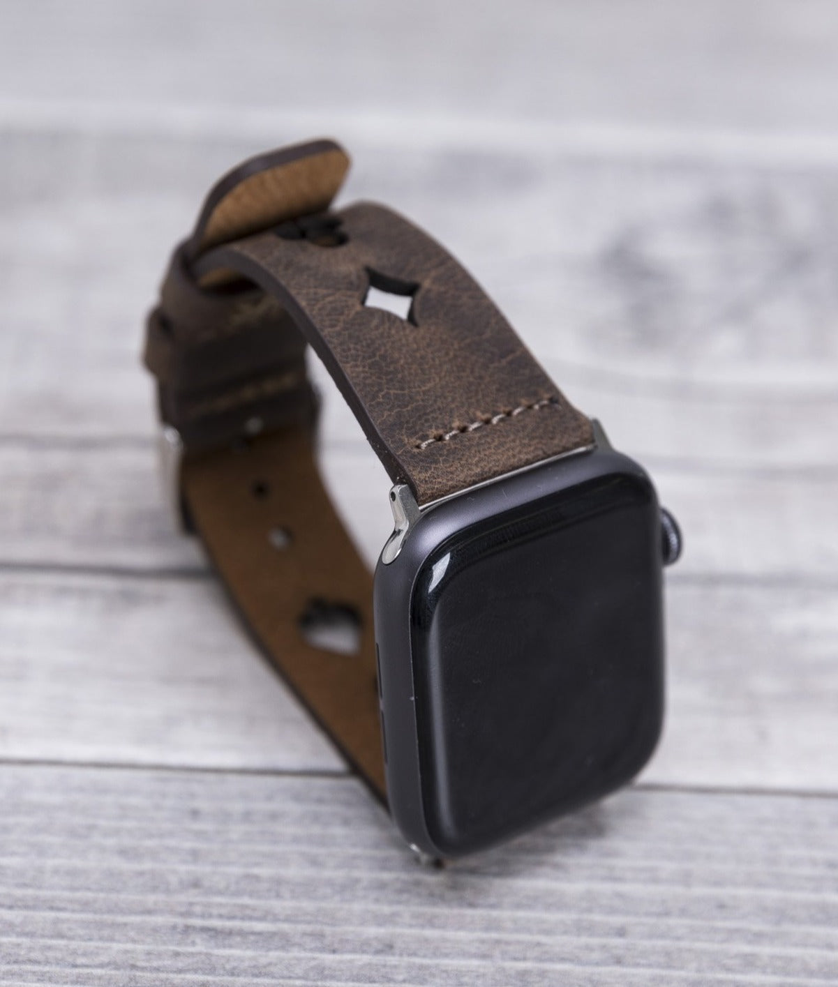 Dark Brown Leather Sport Apple Watch Band (Avesta)