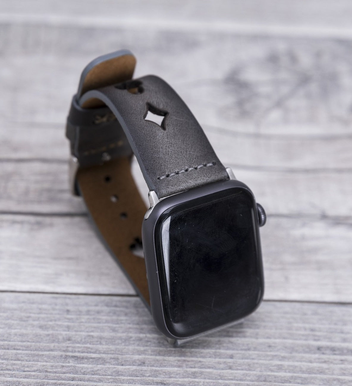 Burnished Gray Leather Sport Apple Watch Band (Avesta)