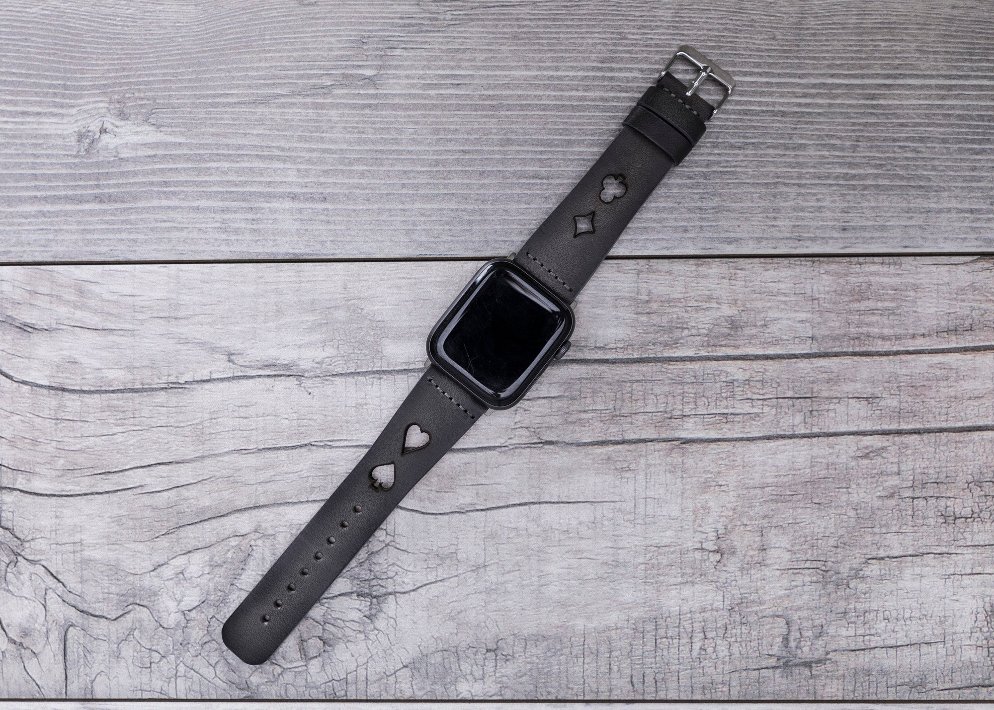 Burnished Gray Leather Sport Apple Watch Band (Avesta)