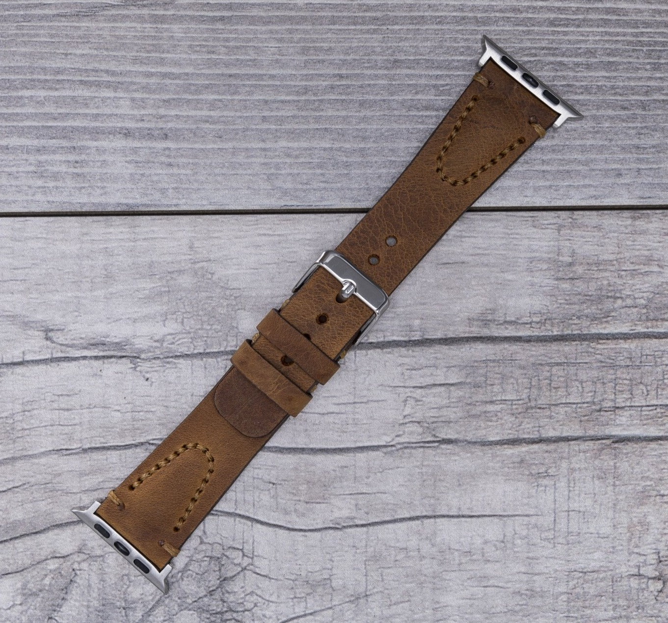 Camel Brown Leather Sport Apple Watch Band (Avila)