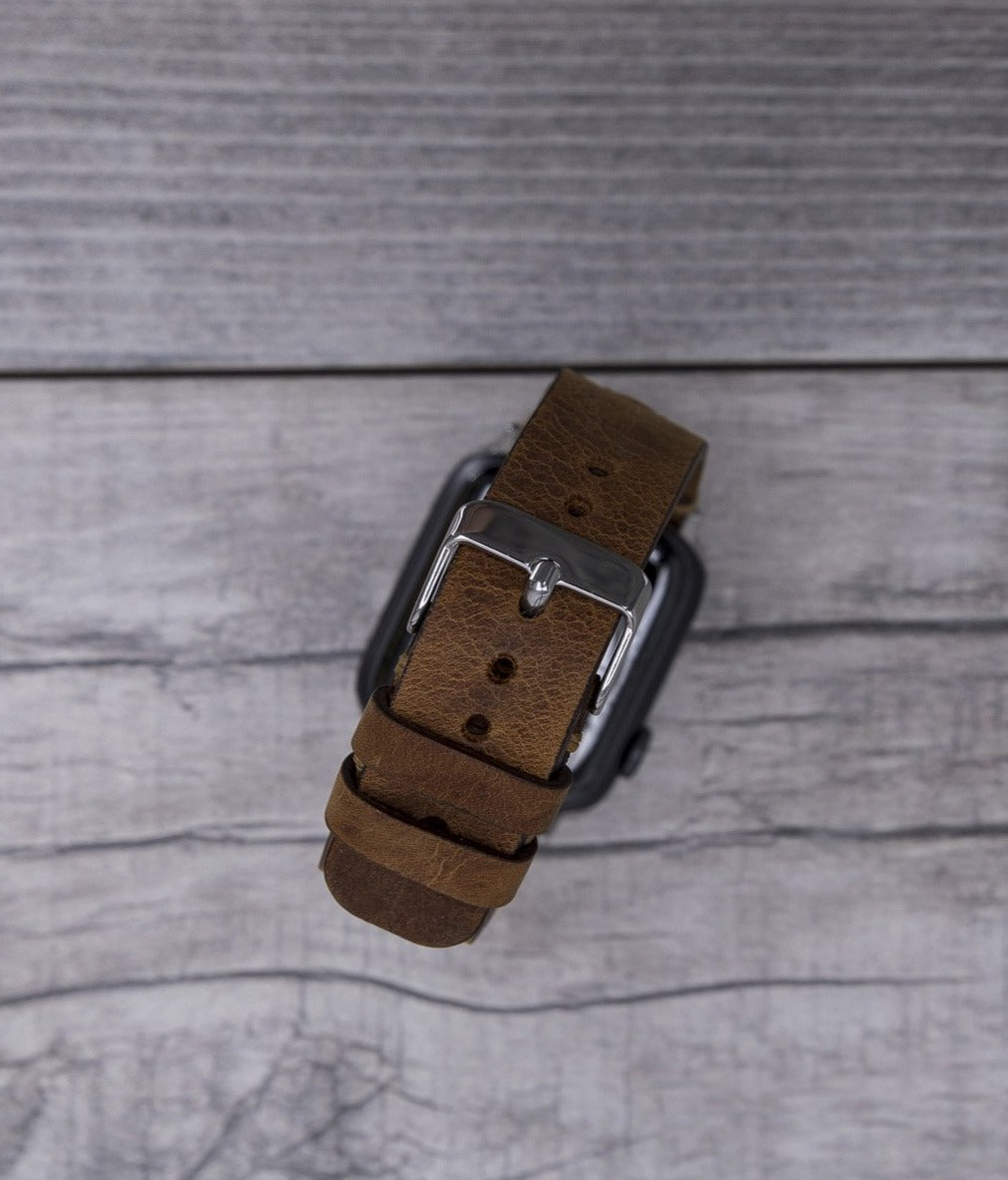 Camel Brown Leather Sport Apple Watch Band (Avila)