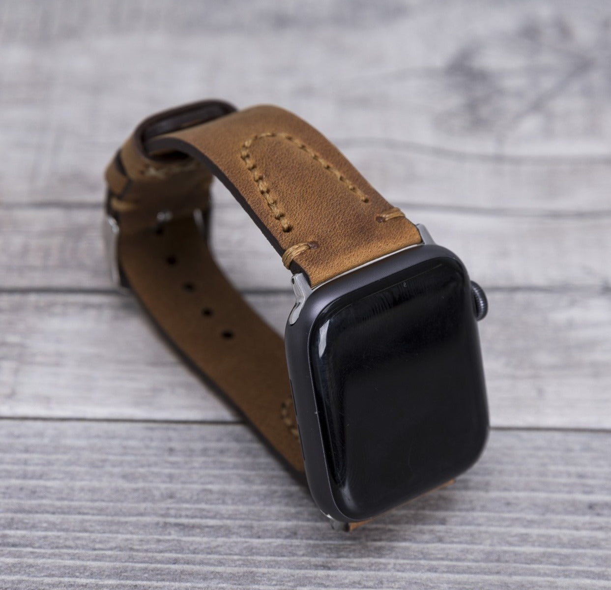 Camel Brown Leather Sport Apple Watch Band (Avila)