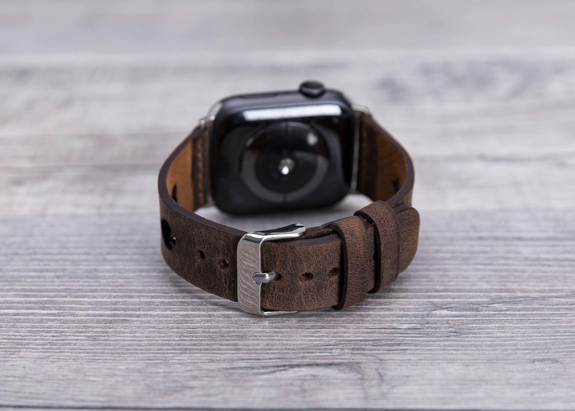 Dark Brown Leather Sport Apple Watch Band (Avesta)