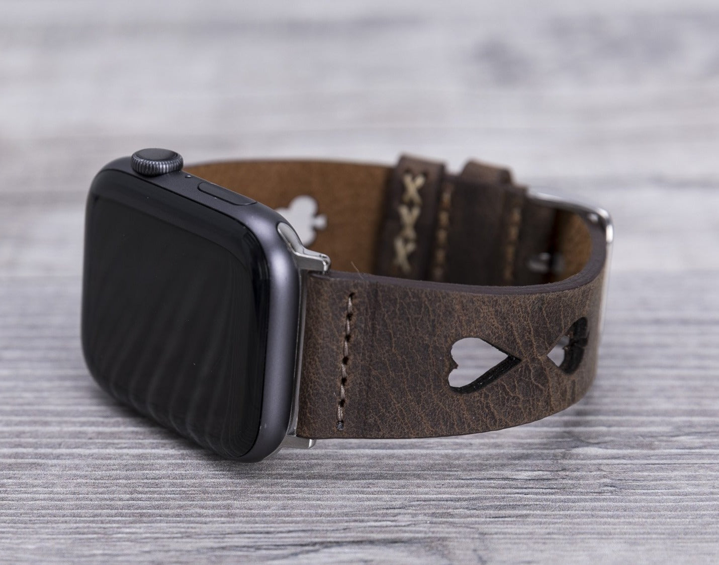 Dark Brown Leather Sport Apple Watch Band (Avesta)