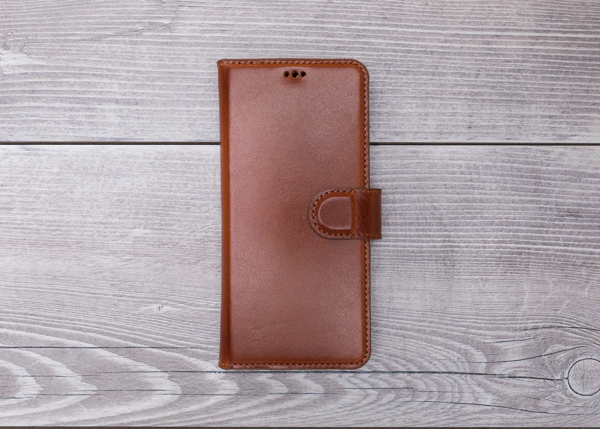 Burnished Tan Magnetic Leather Wallet Case for Galaxy S20 / S20 Plus/ S20 Ultra