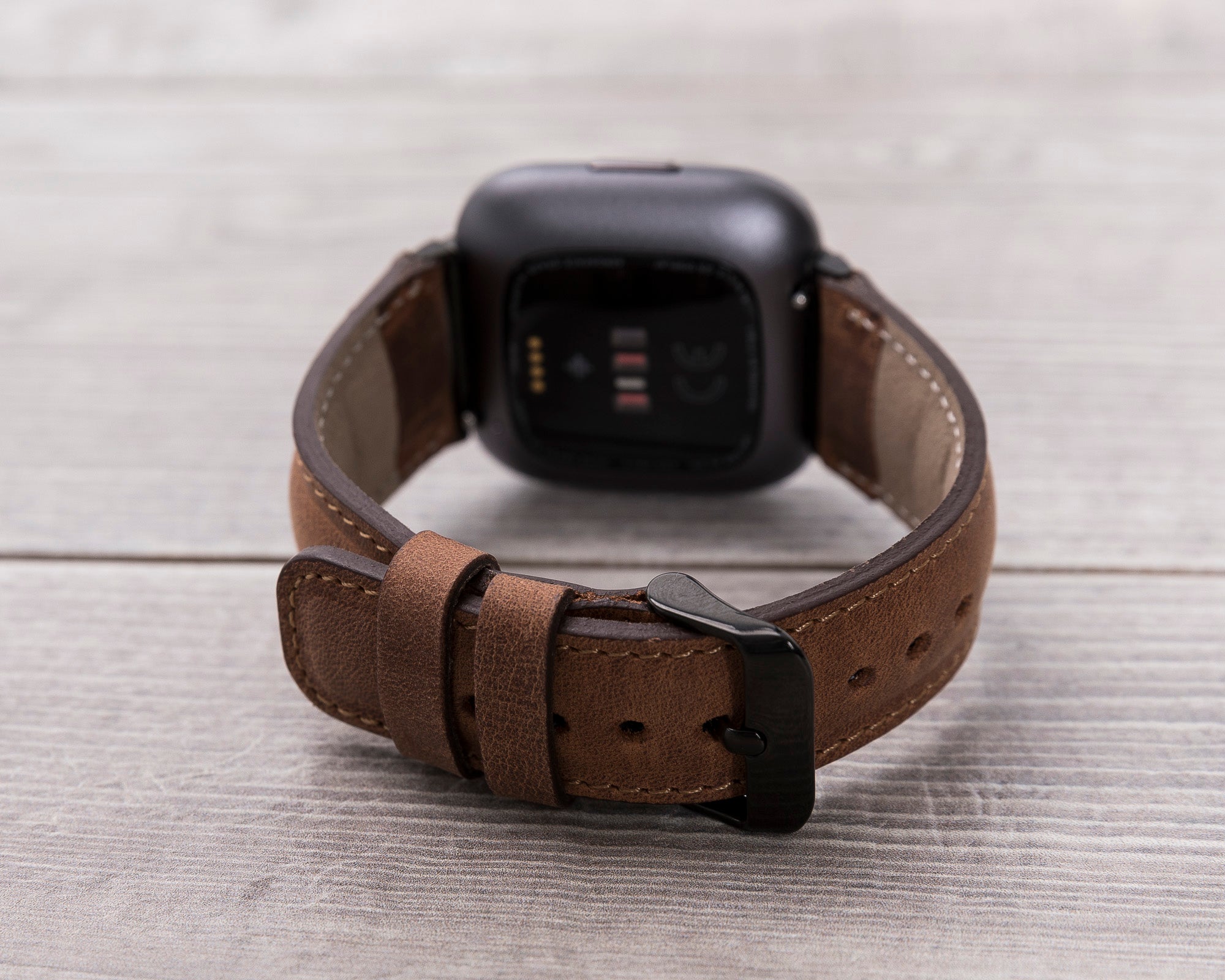 Antic Brown Leather Classic Fitbit Watch Band