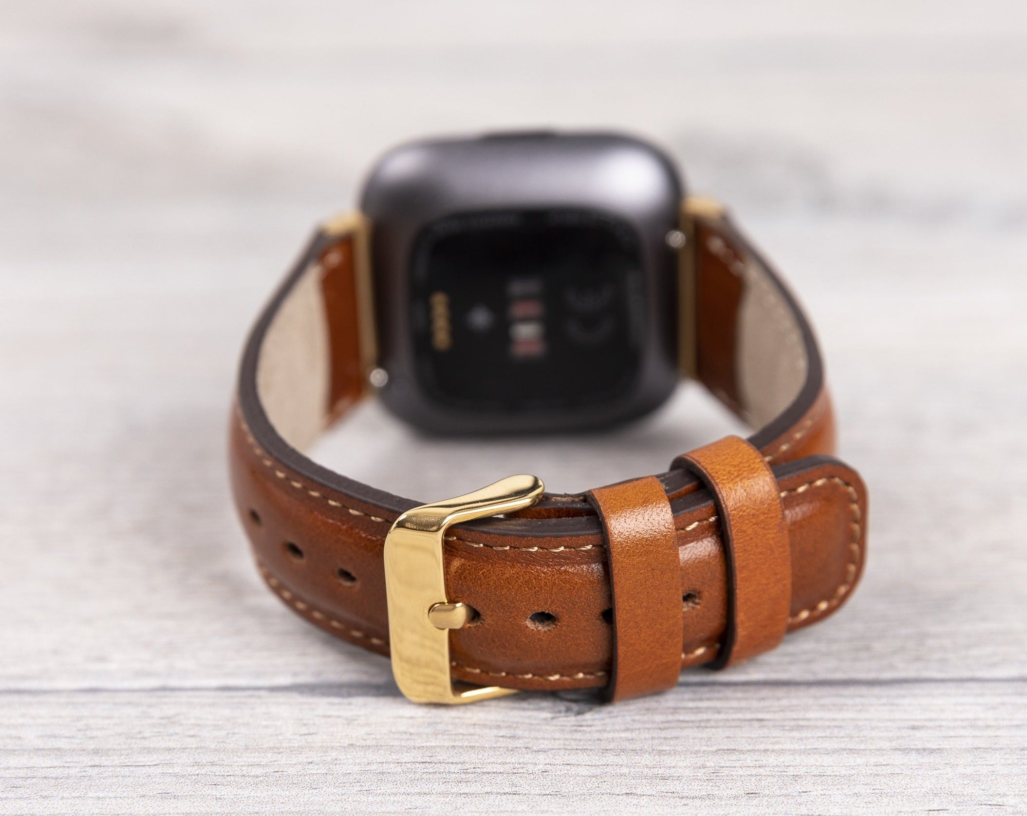 Tan Leather Classic Fitbit Watch Band