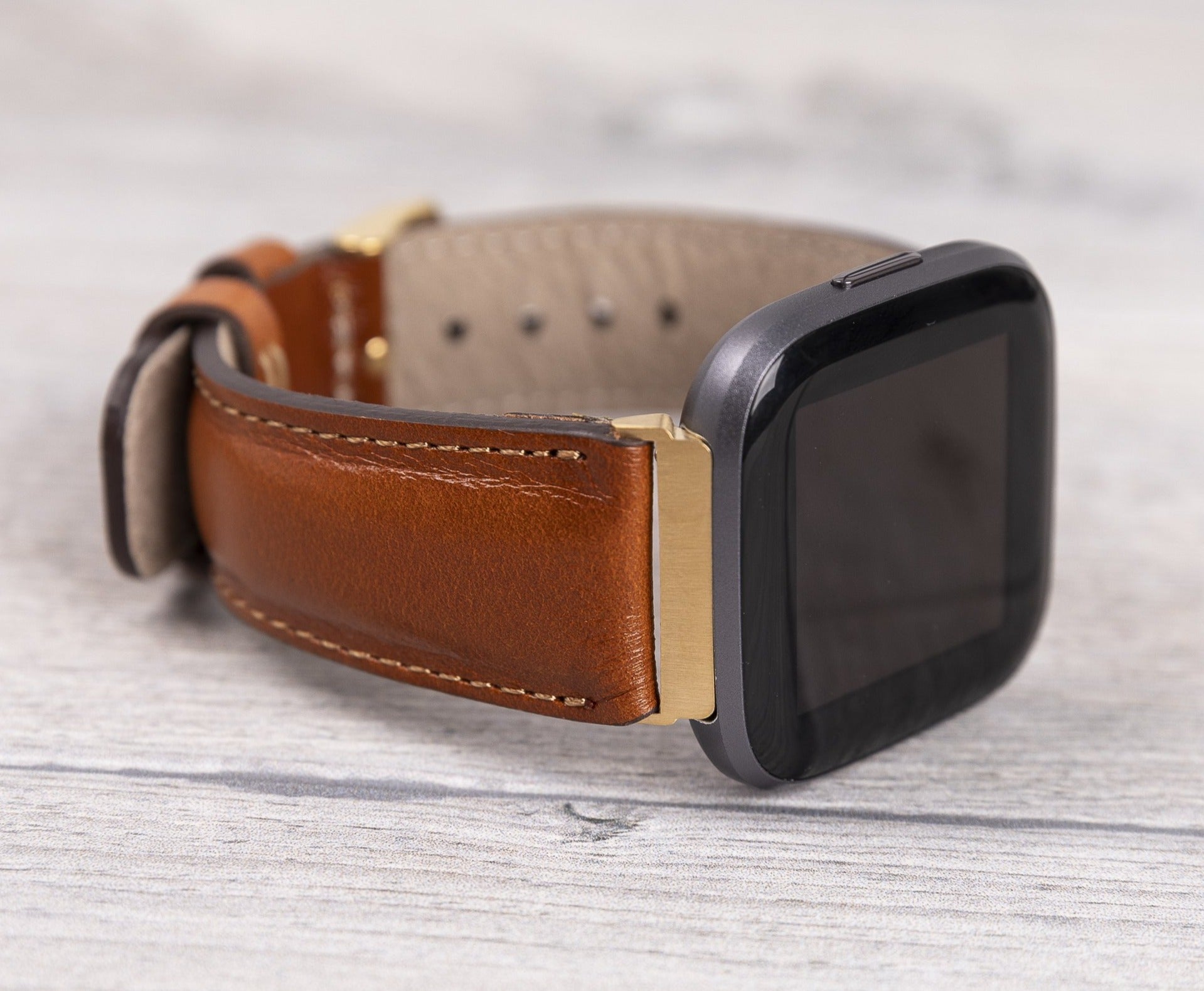 Tan Leather Classic Fitbit Watch Band