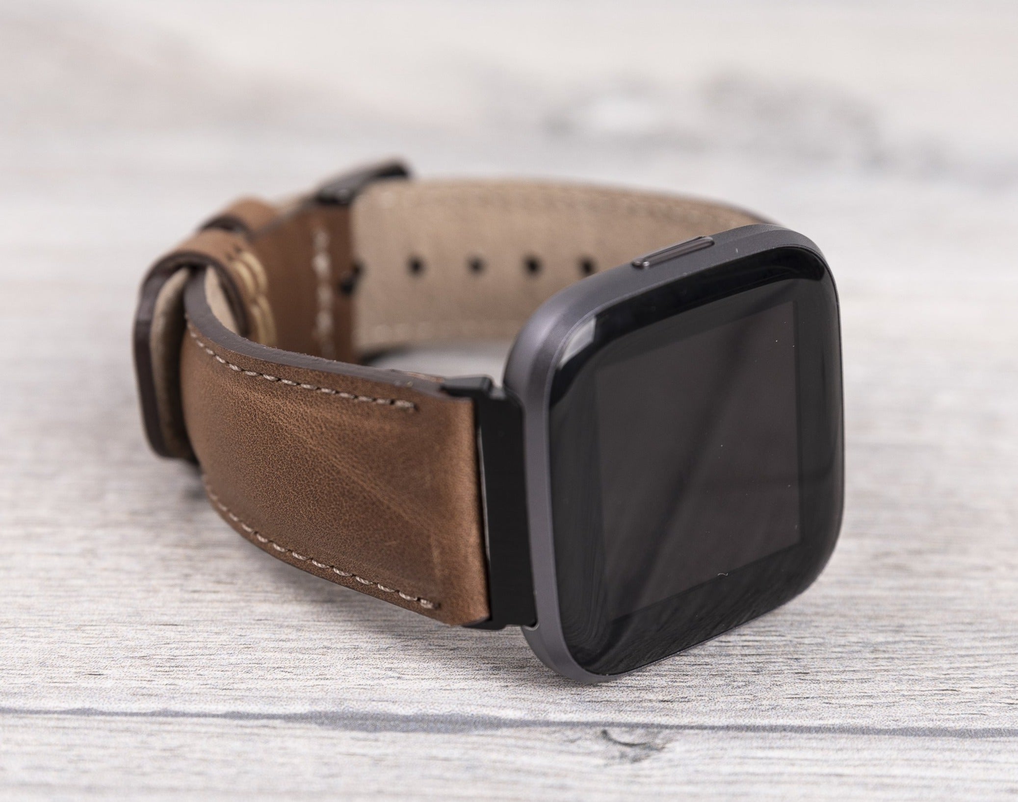 Brown Leather Classic Fitbit Watch Band