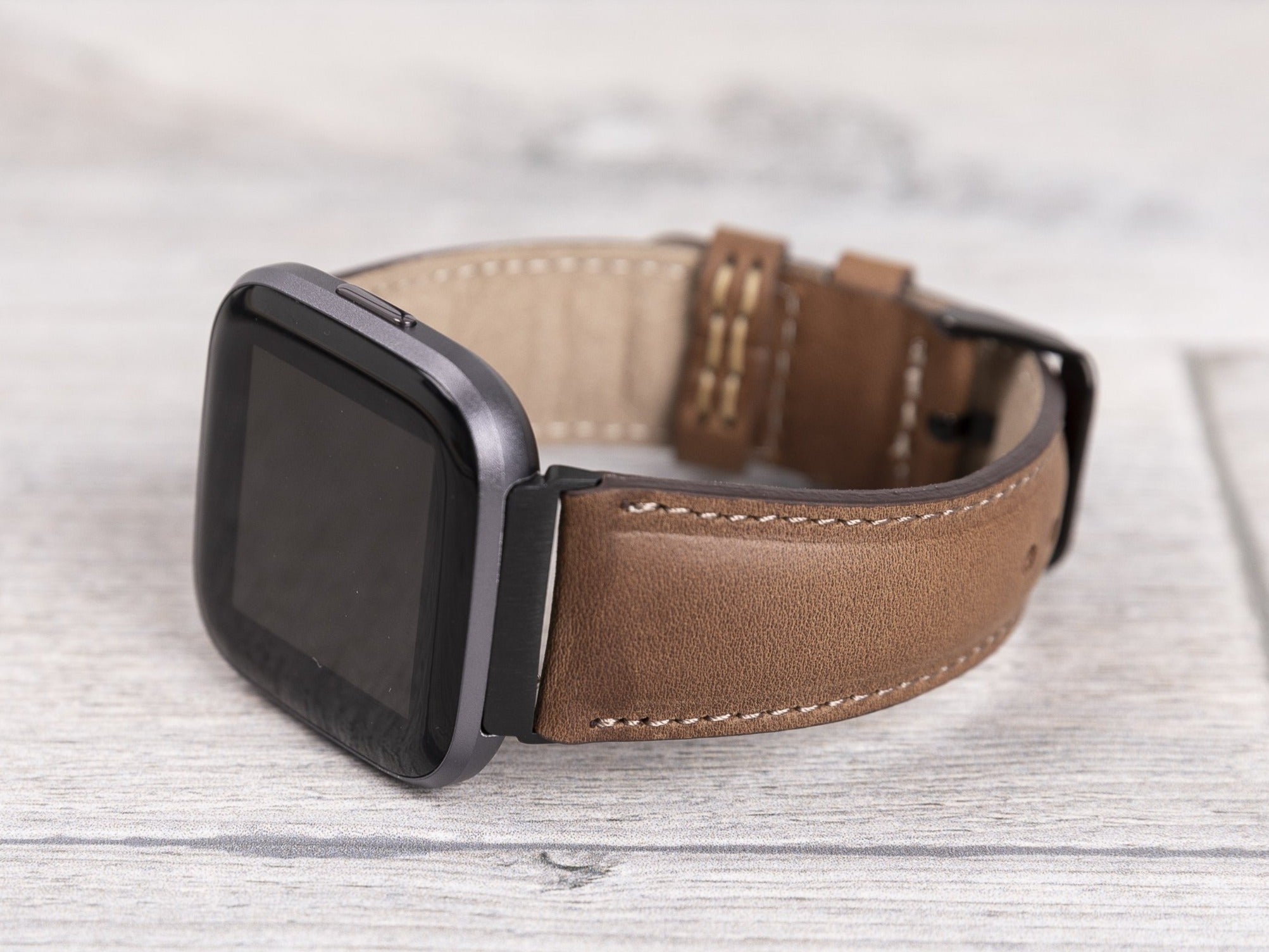 Brown Leather Classic Fitbit Watch Band