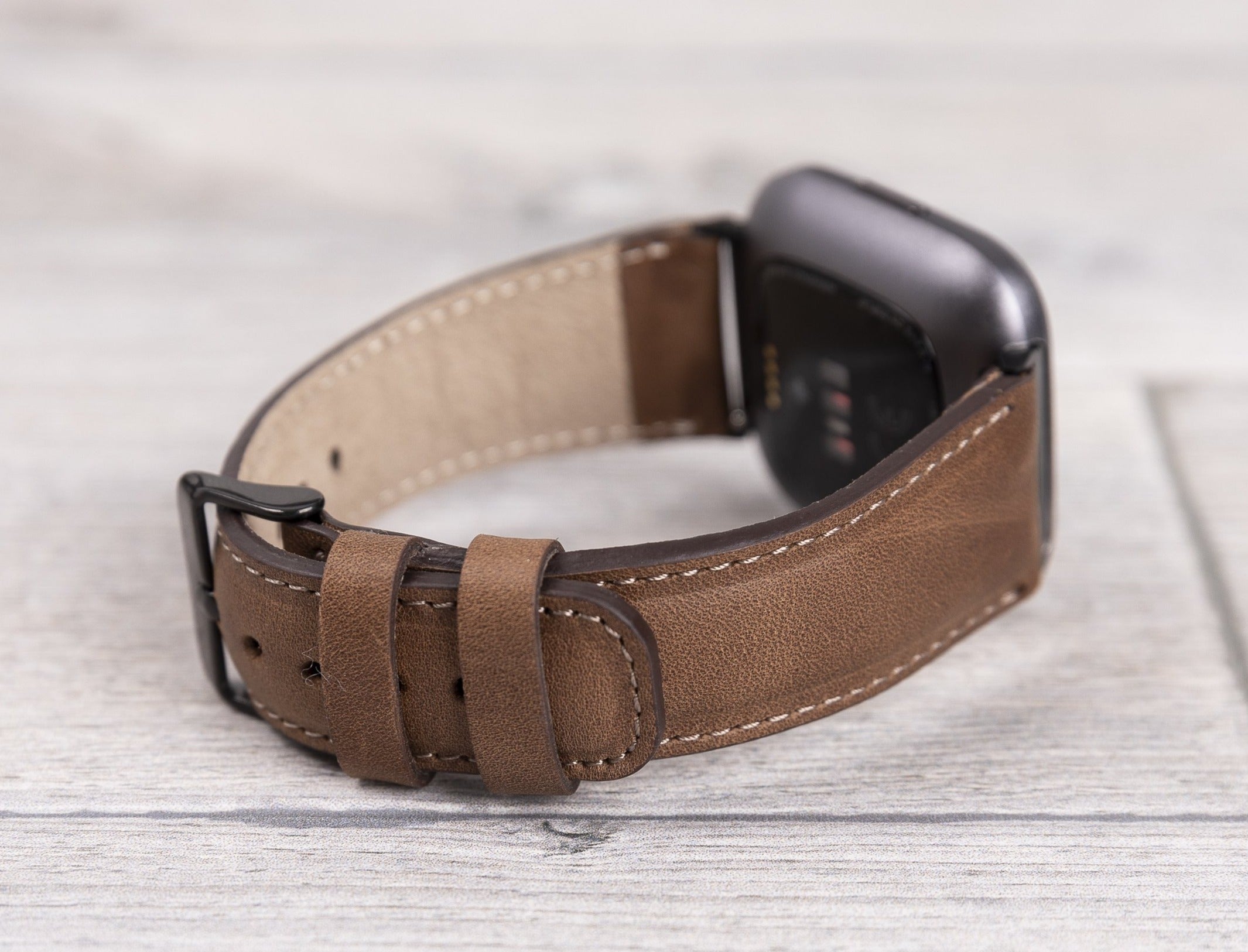 Brown Leather Classic Fitbit Watch Band