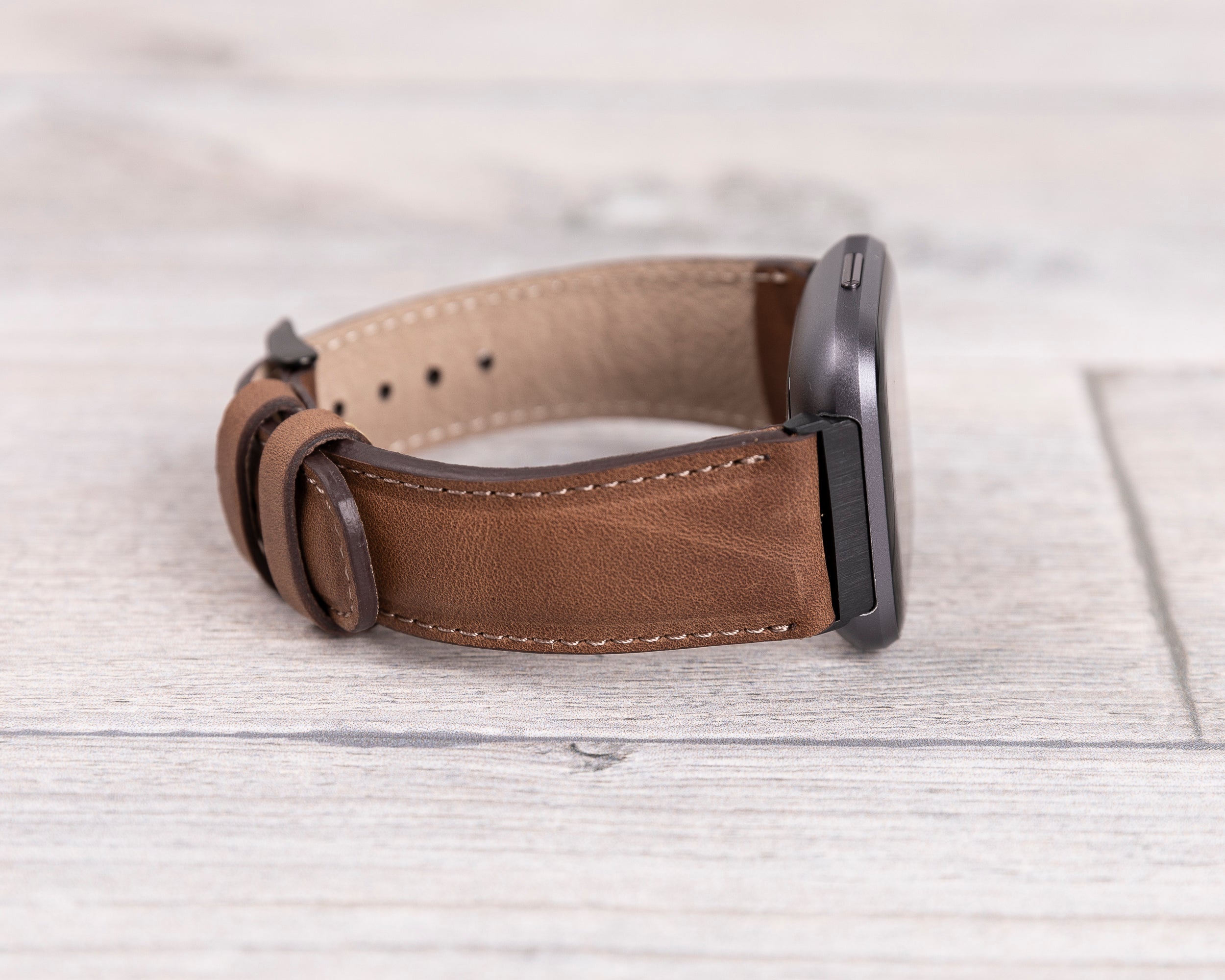 Brown Leather Classic Fitbit Watch Band