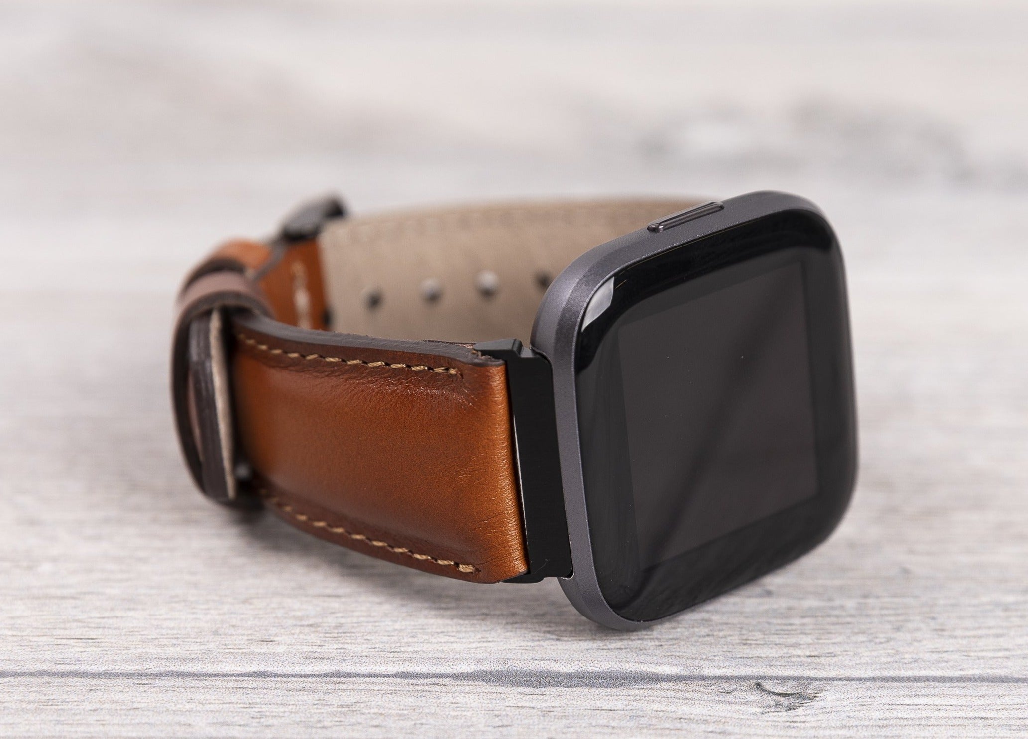 Burnished Tan Leather Classic Fitbit Watch Band