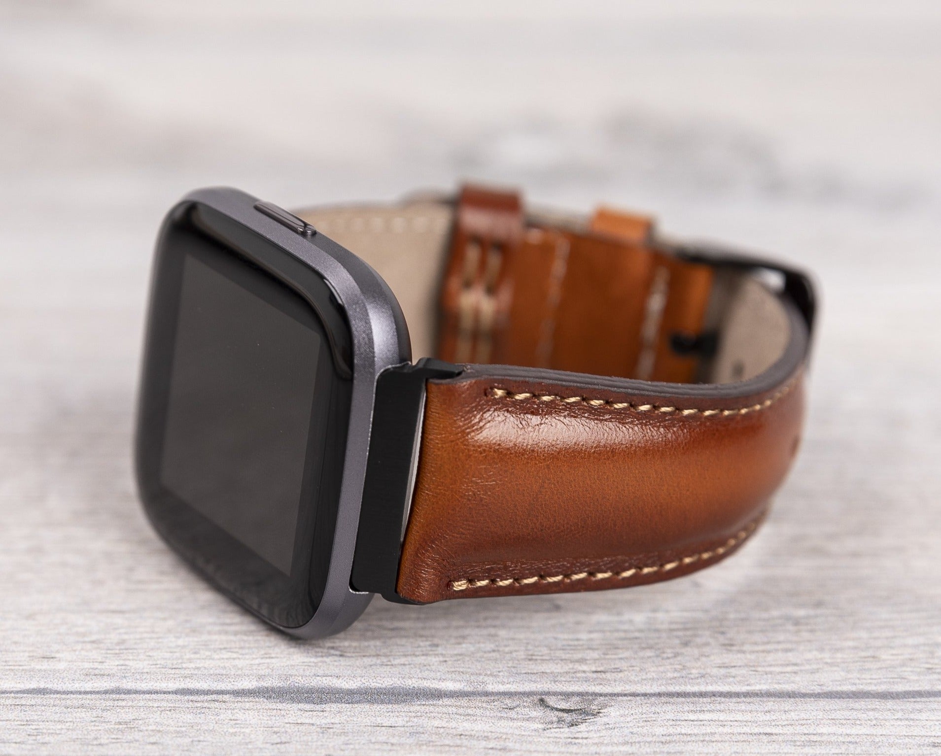 Burnished Tan Leather Classic Fitbit Watch Band