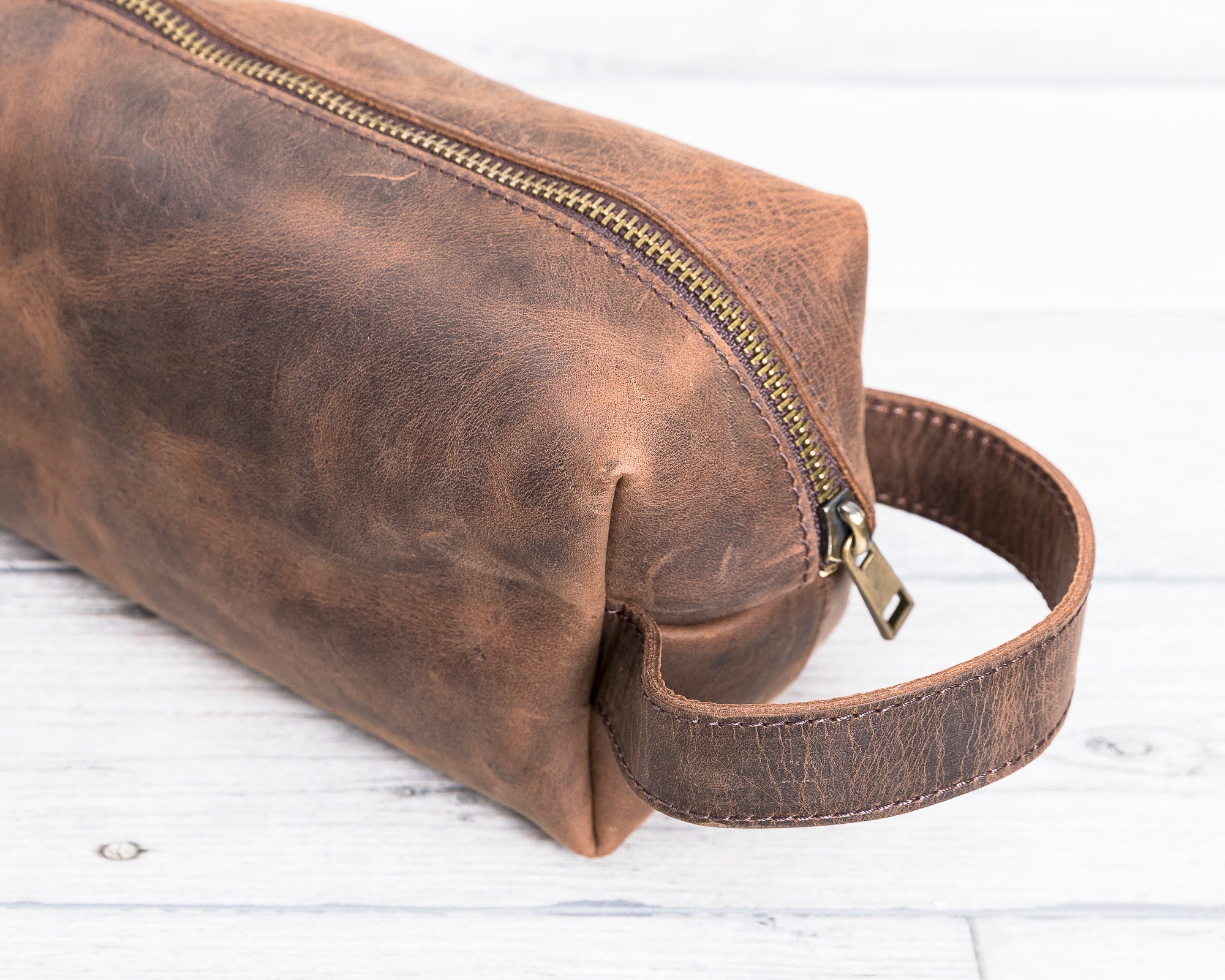 Leather Dopp Kit Bag