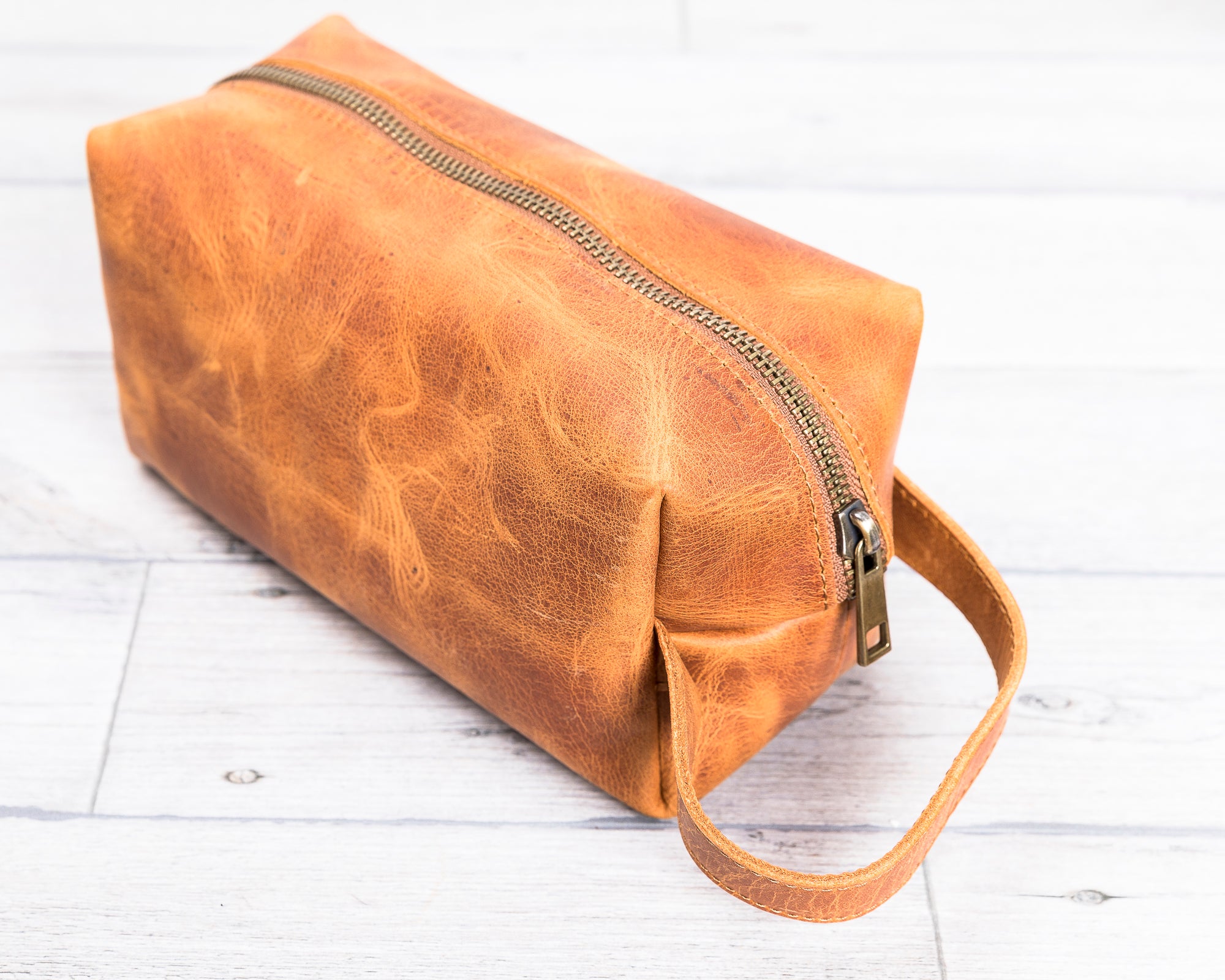 Leather Dopp Kit Bag