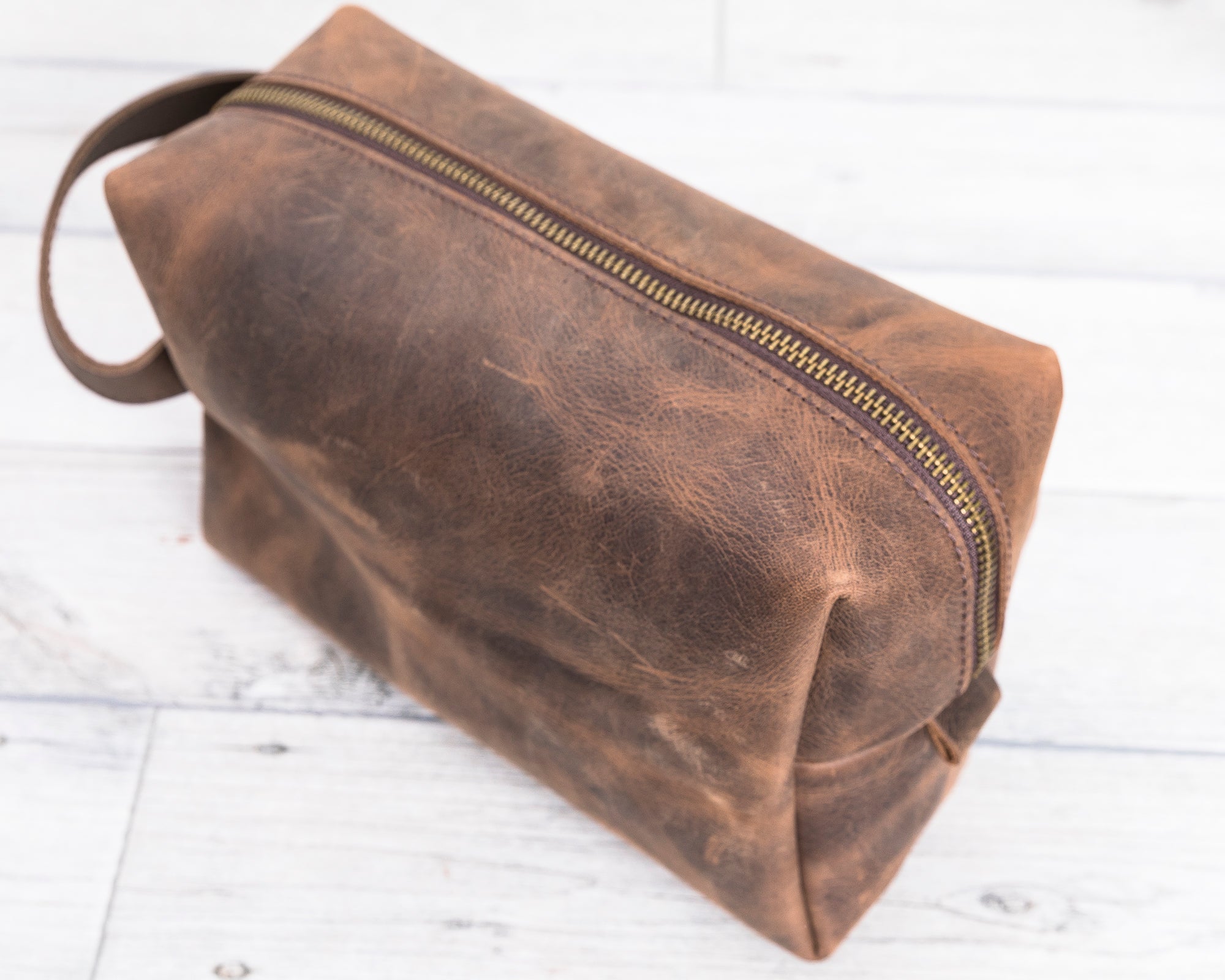 Leather Dopp Kit Bag