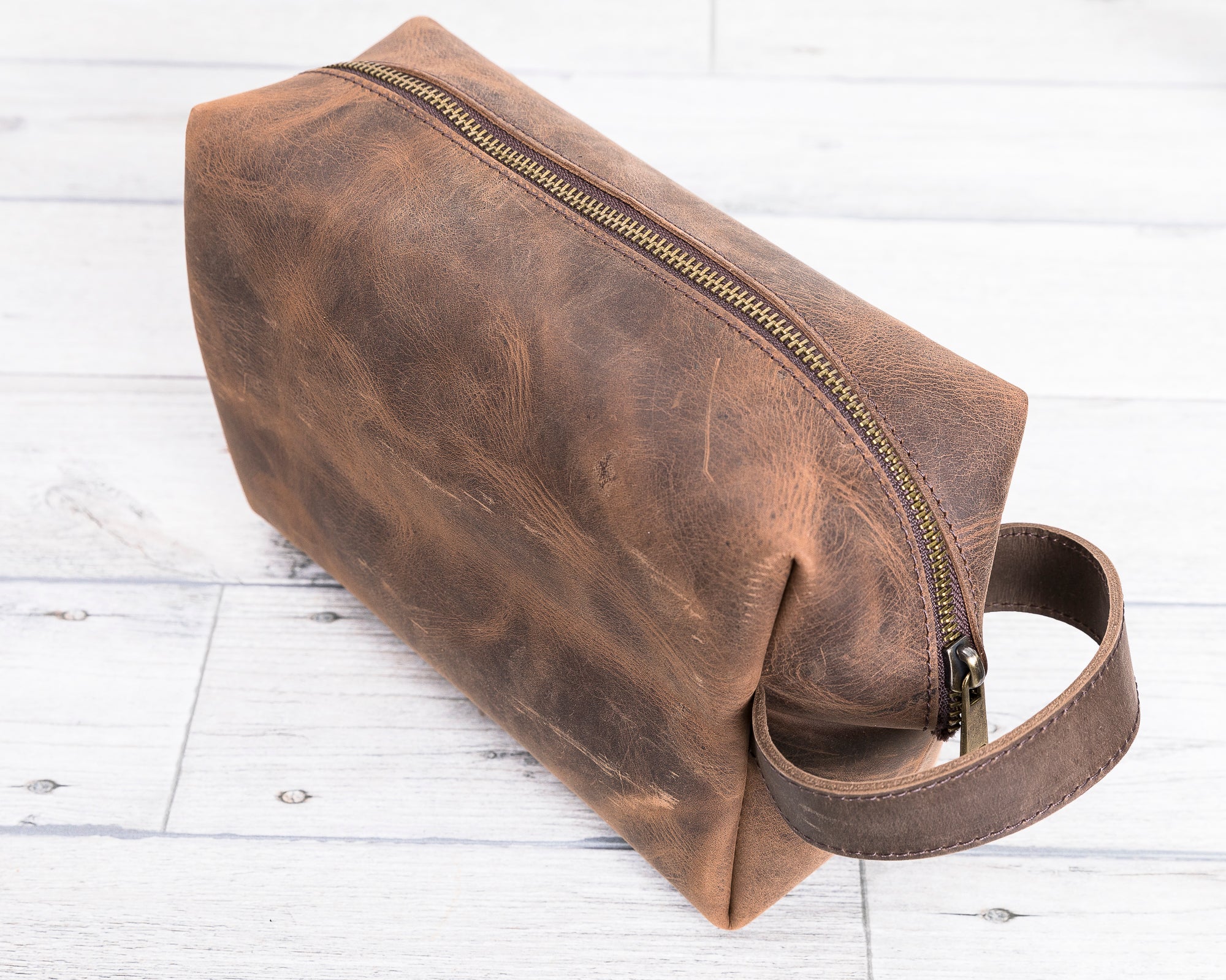 Leather Dopp Kit Bag