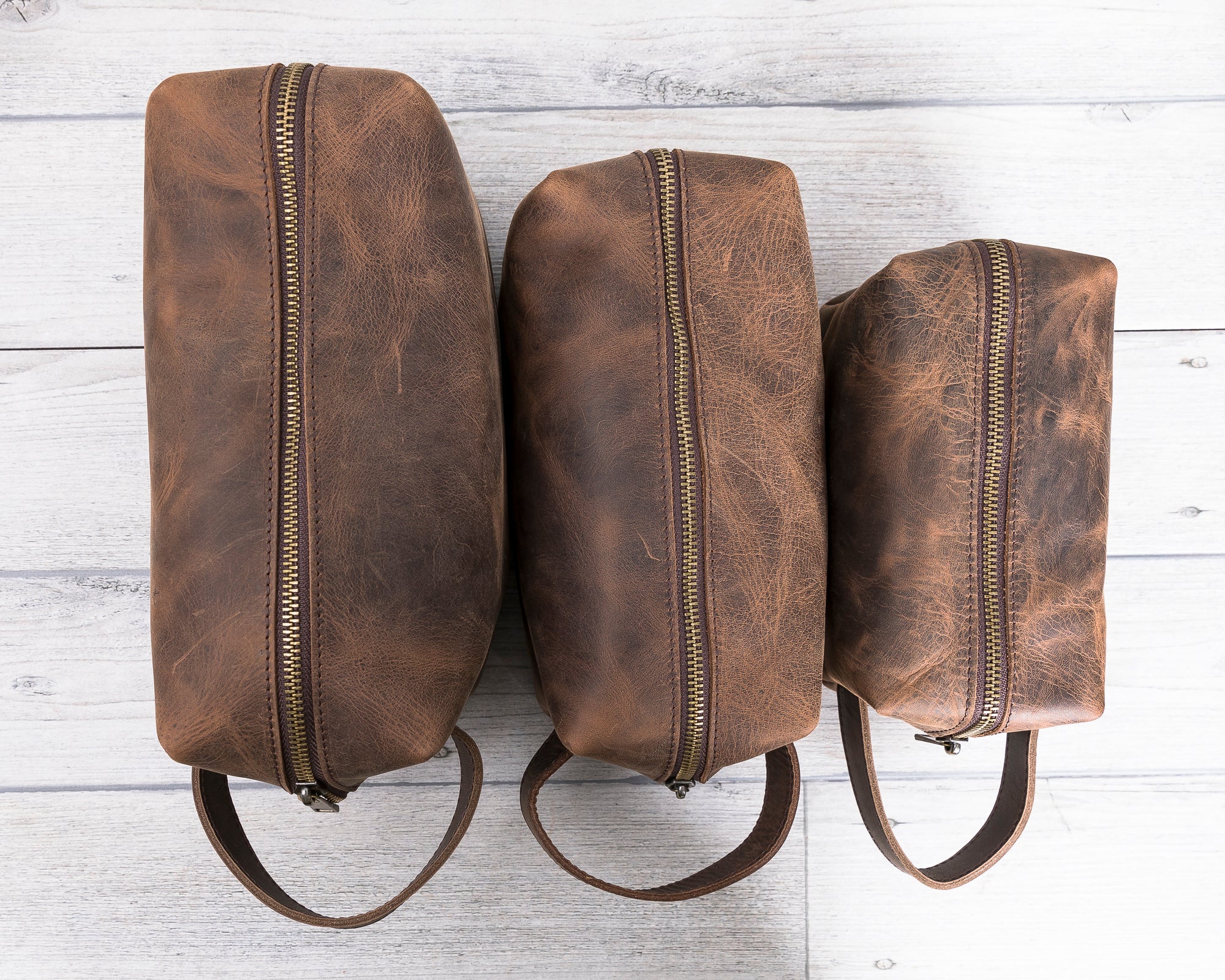 Leather Dopp Kit Bag