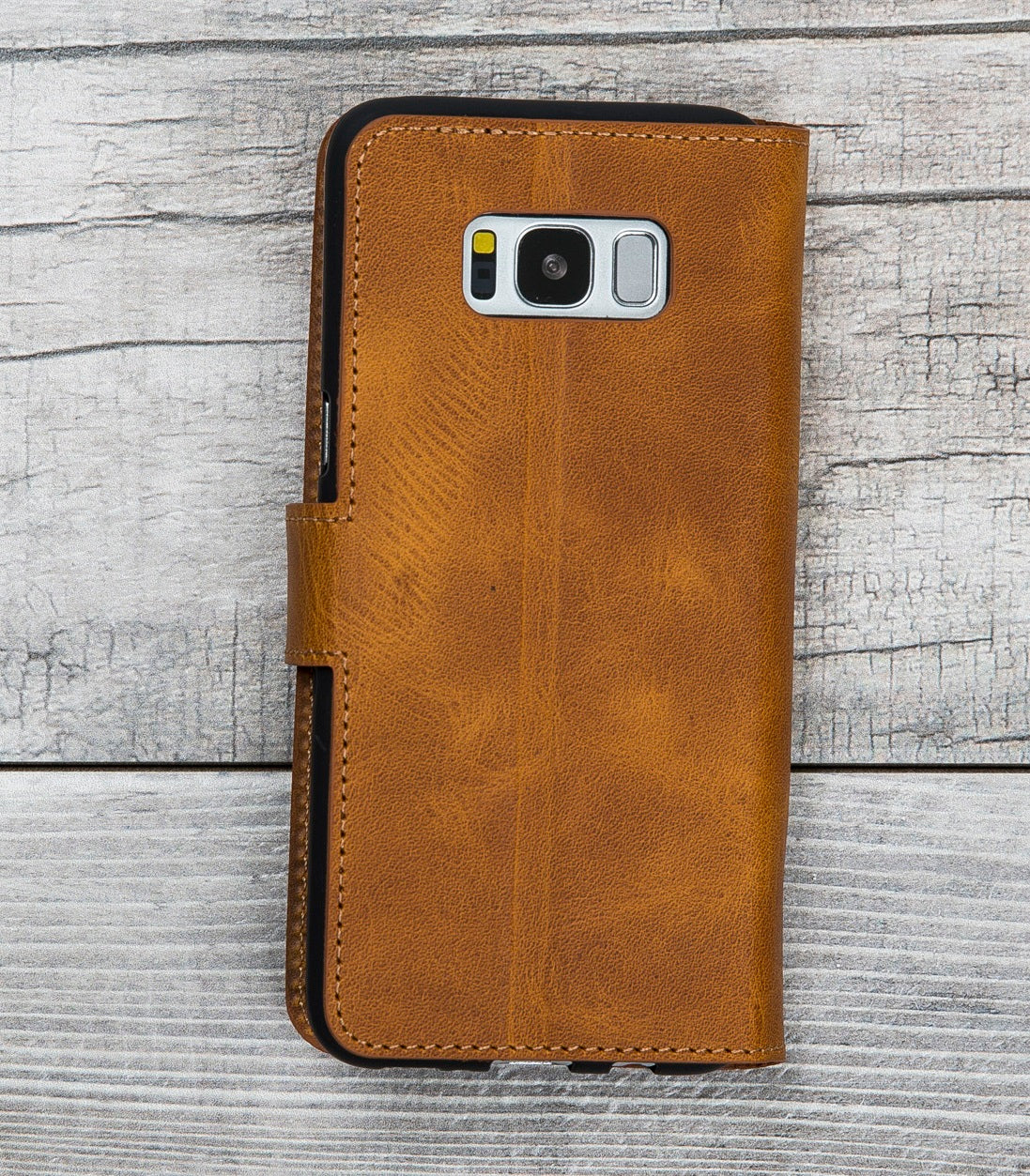 Light Brown Leather Wallet Case for Galaxy S8 / S8 Plus