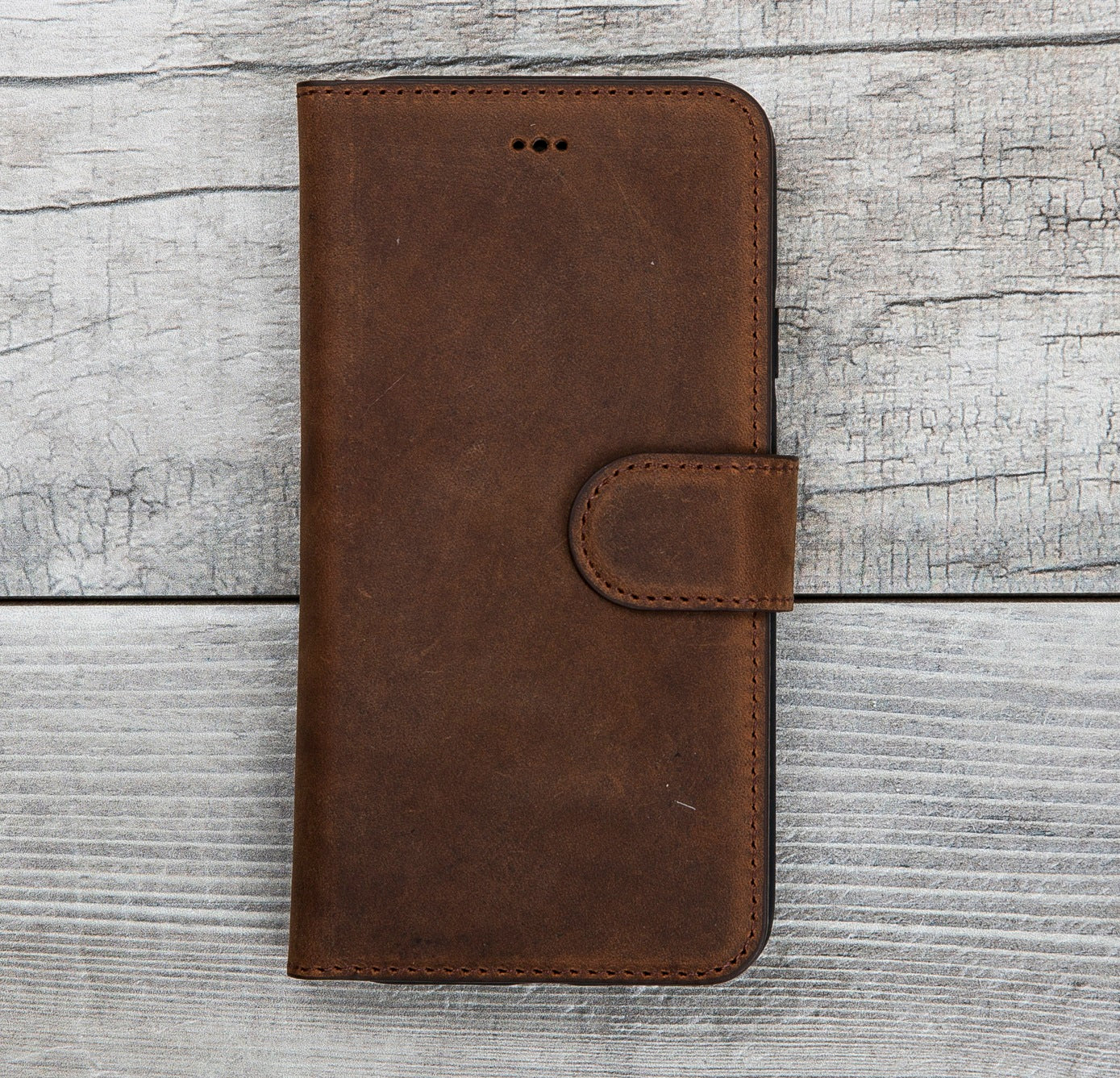 Antic Brown Leather Wallet Case for iPhone X/XS