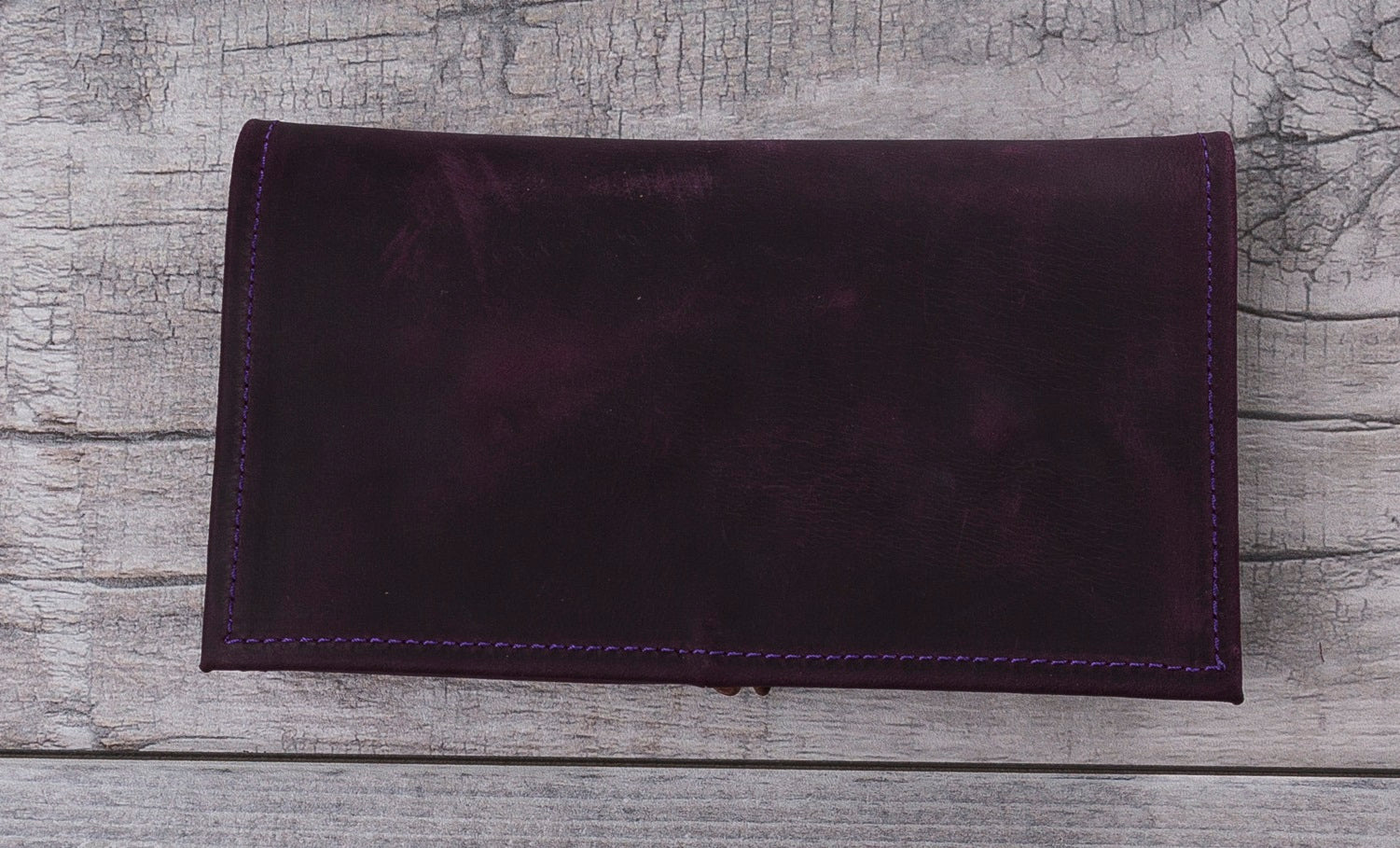 Purple Leather Travel Cable Organizer