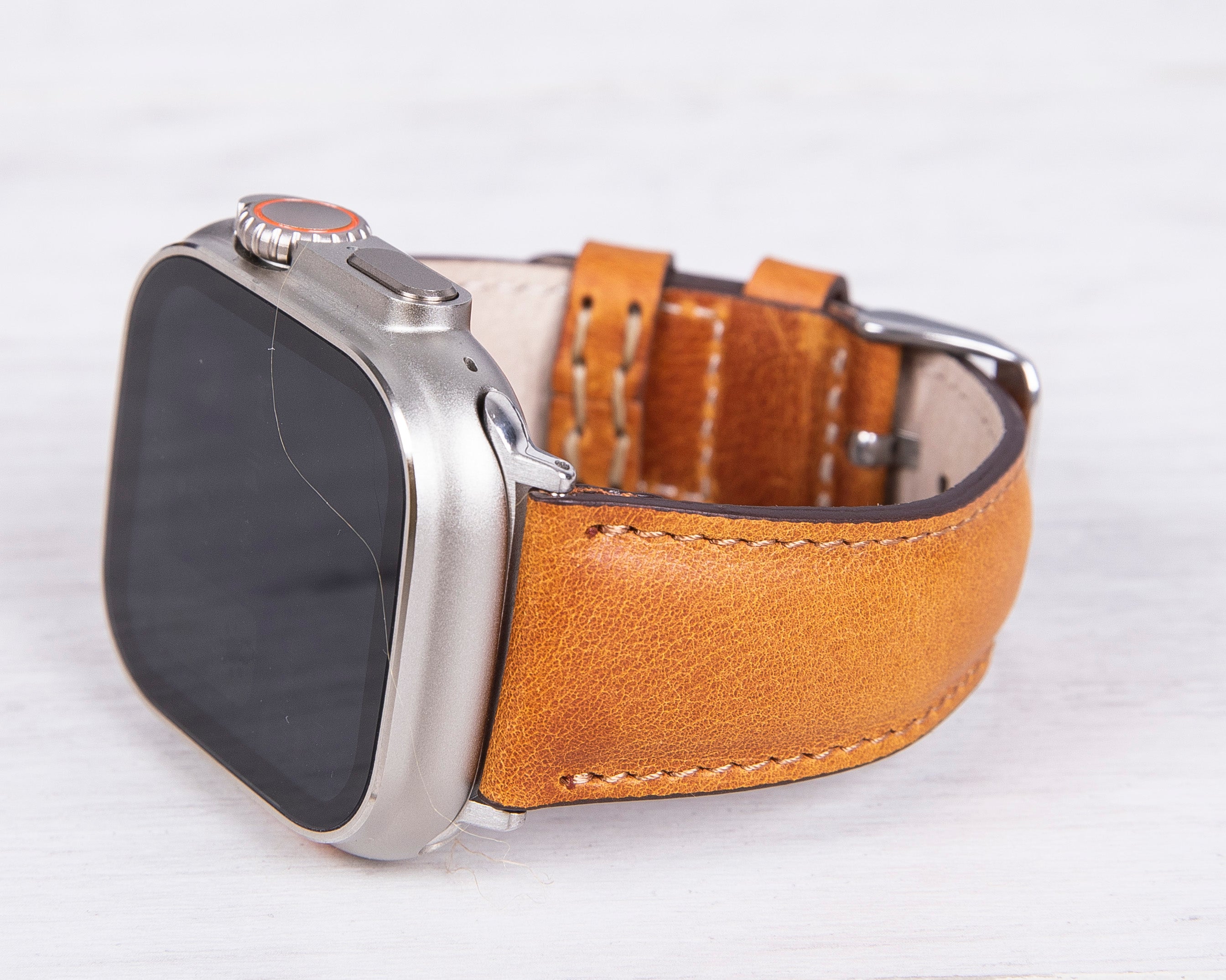 Camel Leather Classic Apple Watch Band