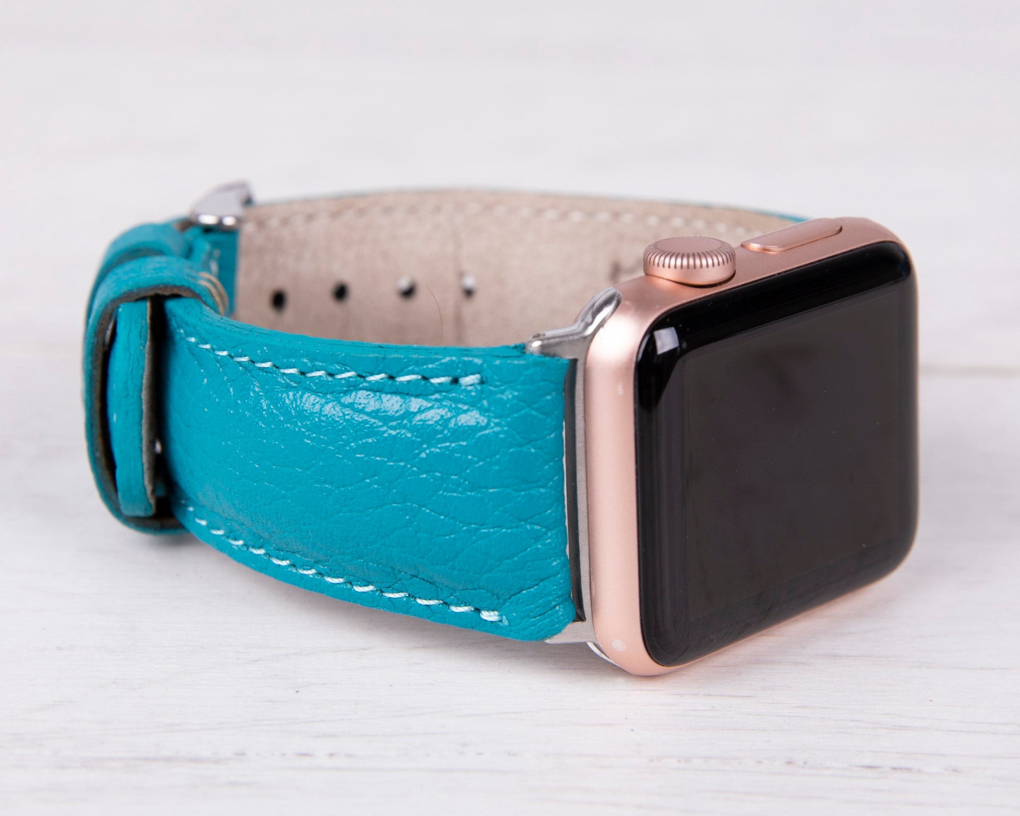 Turquoise Leather Classic Apple Watch Band