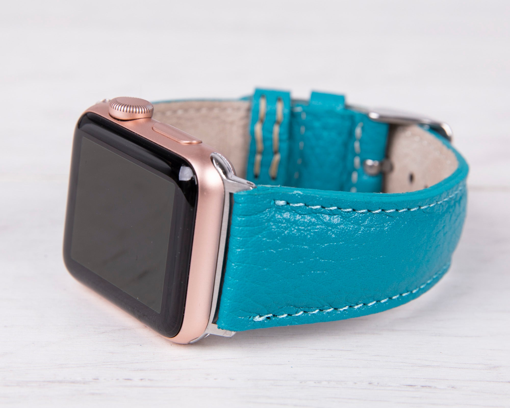 Turquoise Leather Classic Apple Watch Band