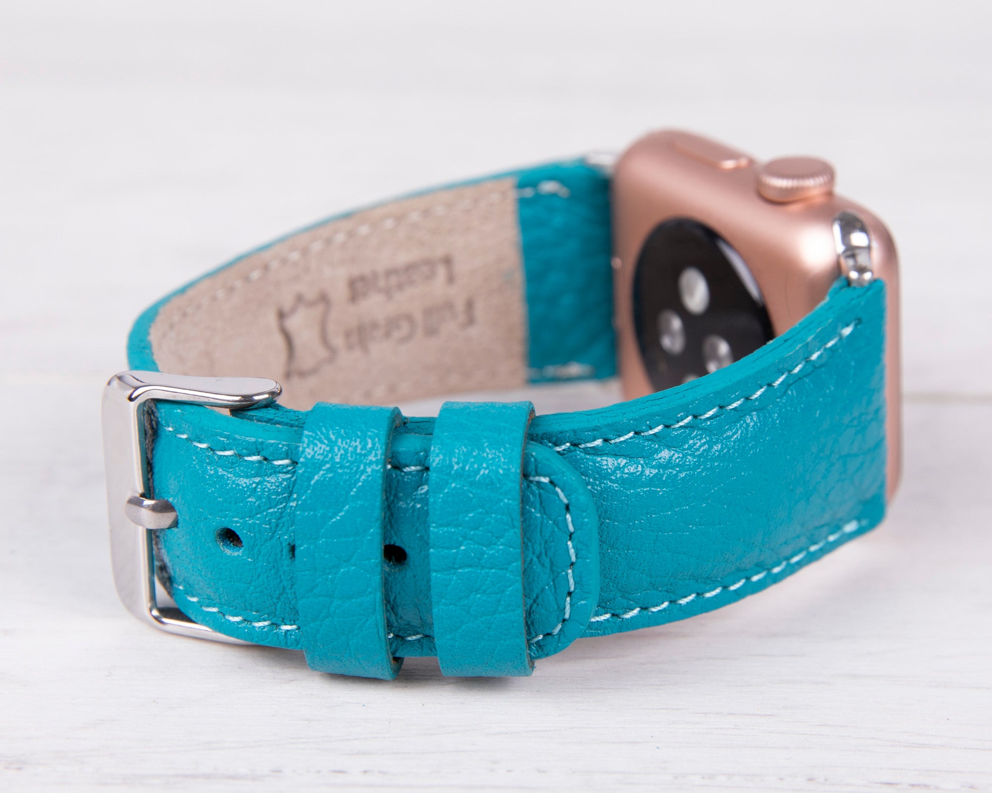 Turquoise Leather Classic Apple Watch Band