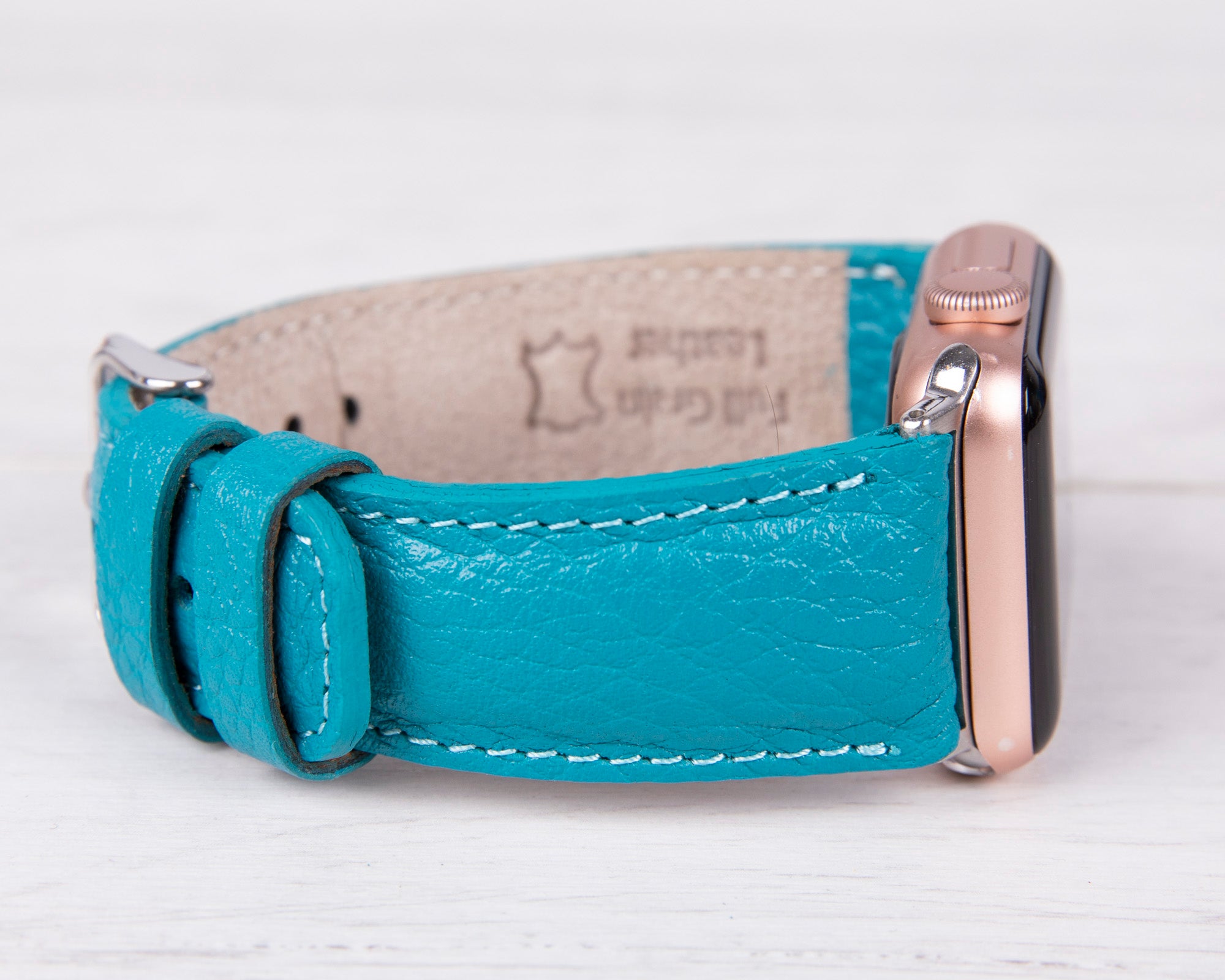 Turquoise Leather Classic Apple Watch Band