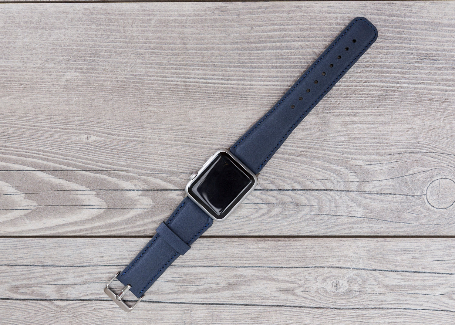 Antic Blue Leather Classic Apple Watch Band