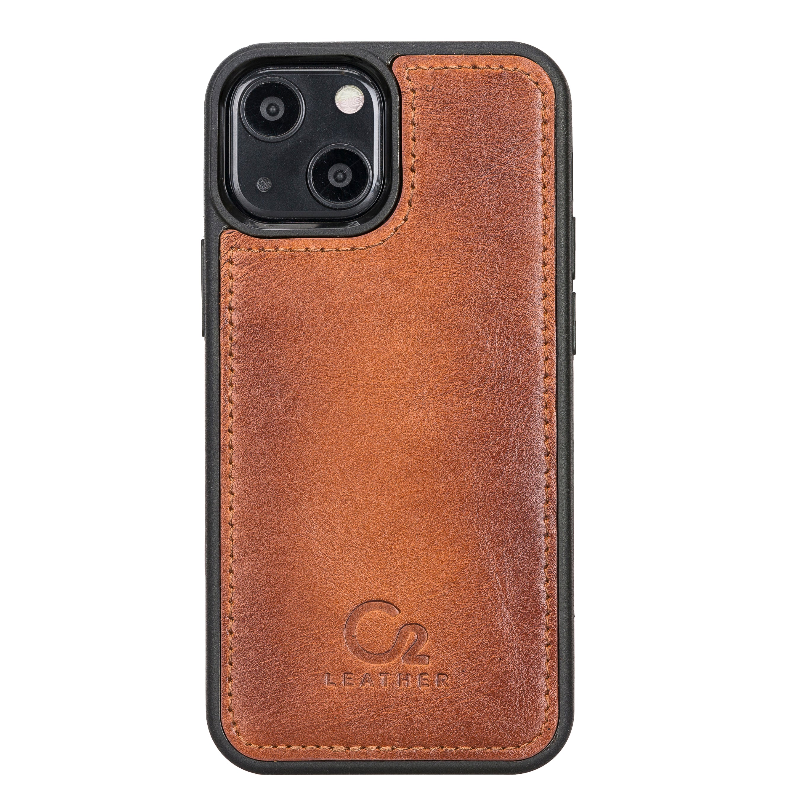 Leather Magnetic Wallet with Snap on Cover Case for iPhone 13 (6.1")