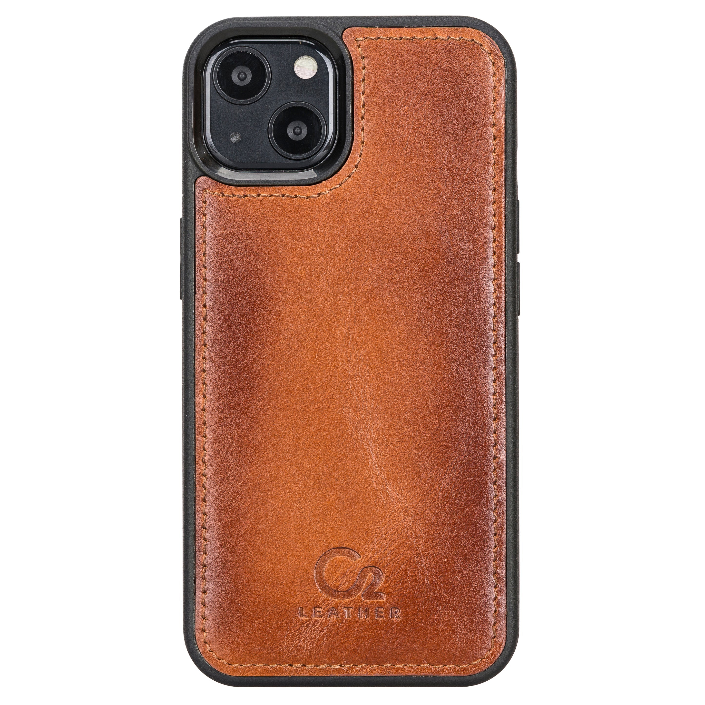 Burnished Tan Leather iPhone 13 Mini Wallet Case - O2 Leather