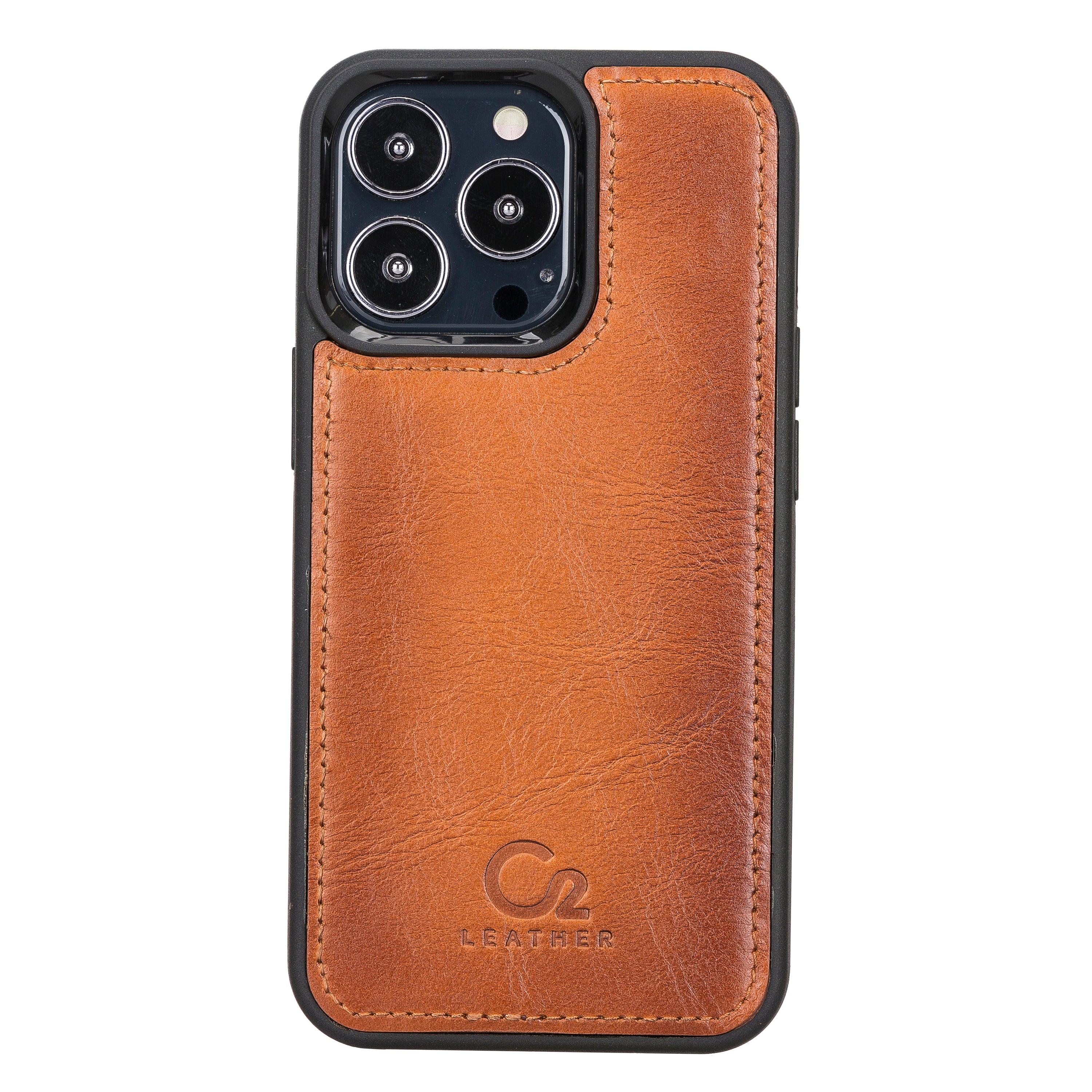 Tan Leather iPhone 13 Pro Max Wallet Case - O2 Leather